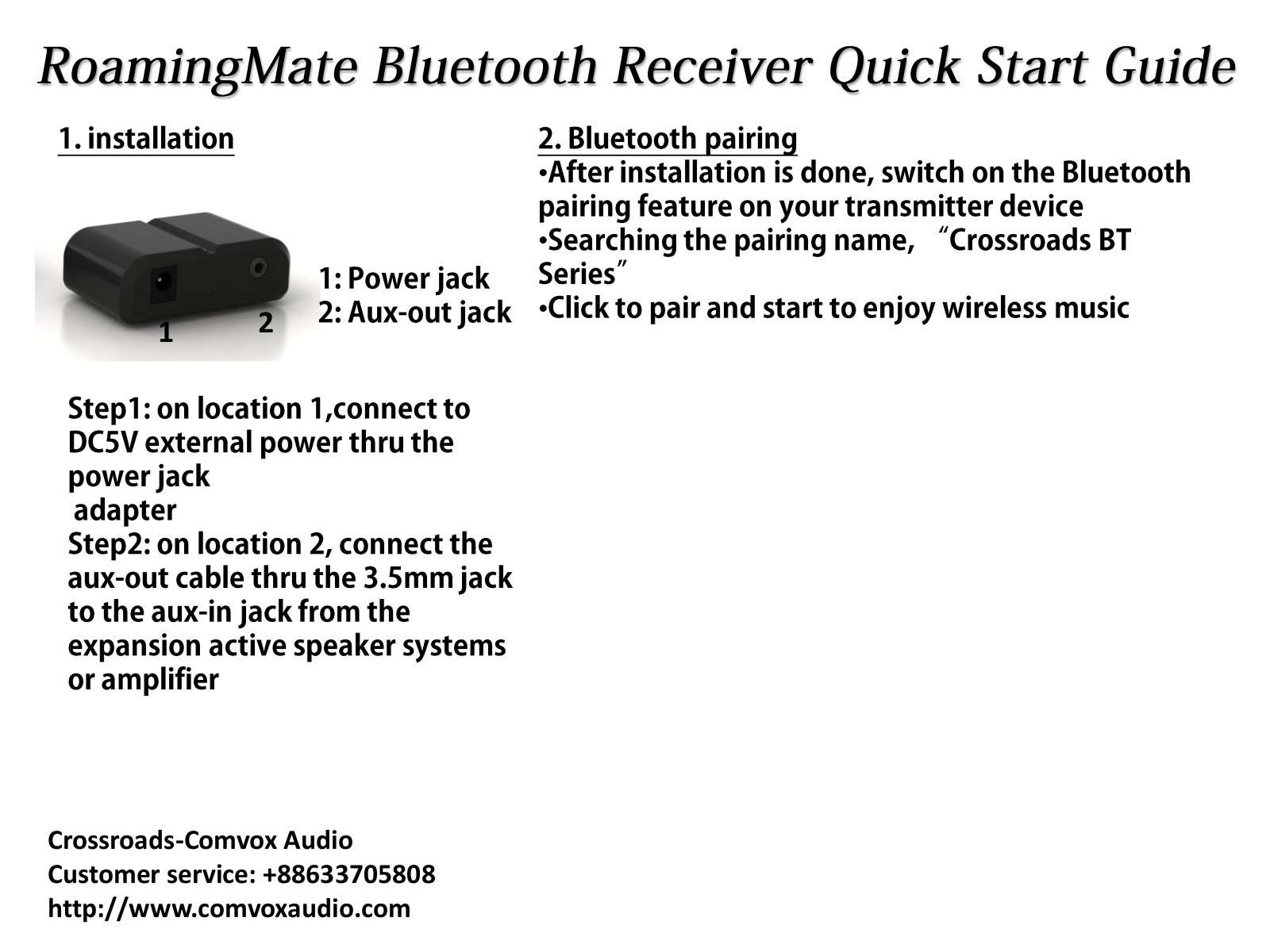 Comvox Audio XRD BT User Manual