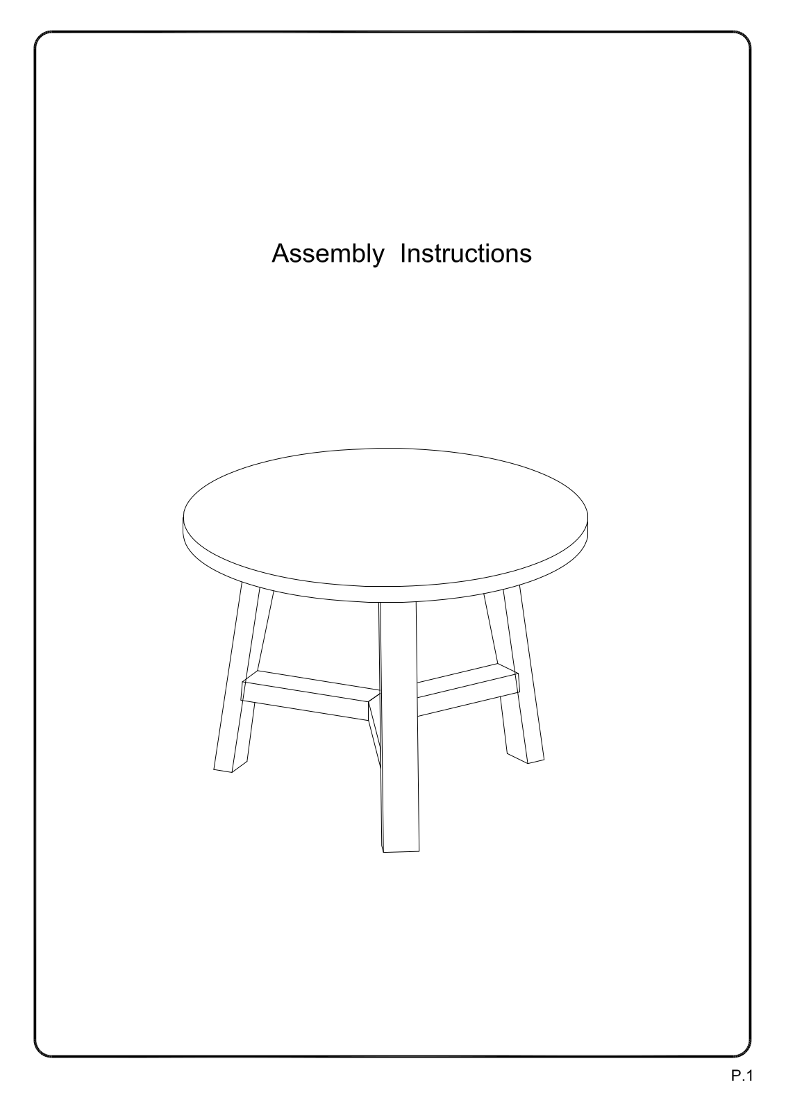 Zipcode Design W003217428 Installation & Assembly (Coffee Table)
