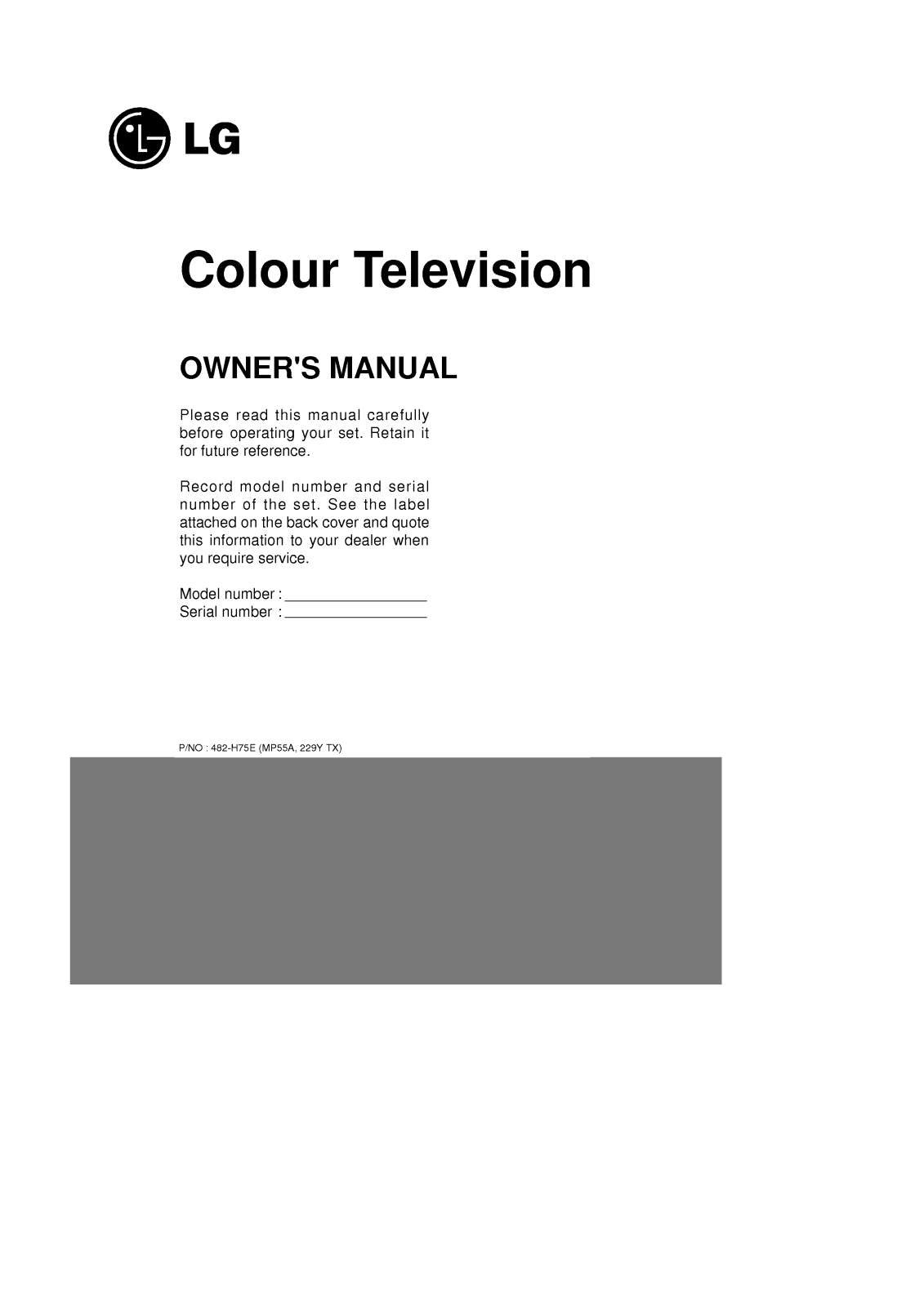 LG PF-43A10 User Manual