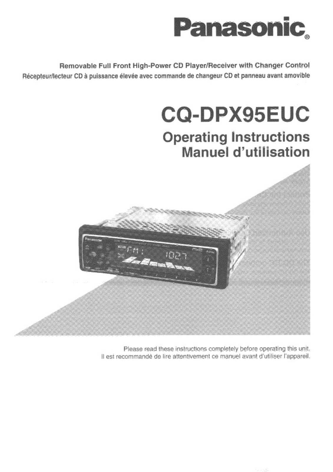 Panasonic CQ-DPX95EUC User Manual