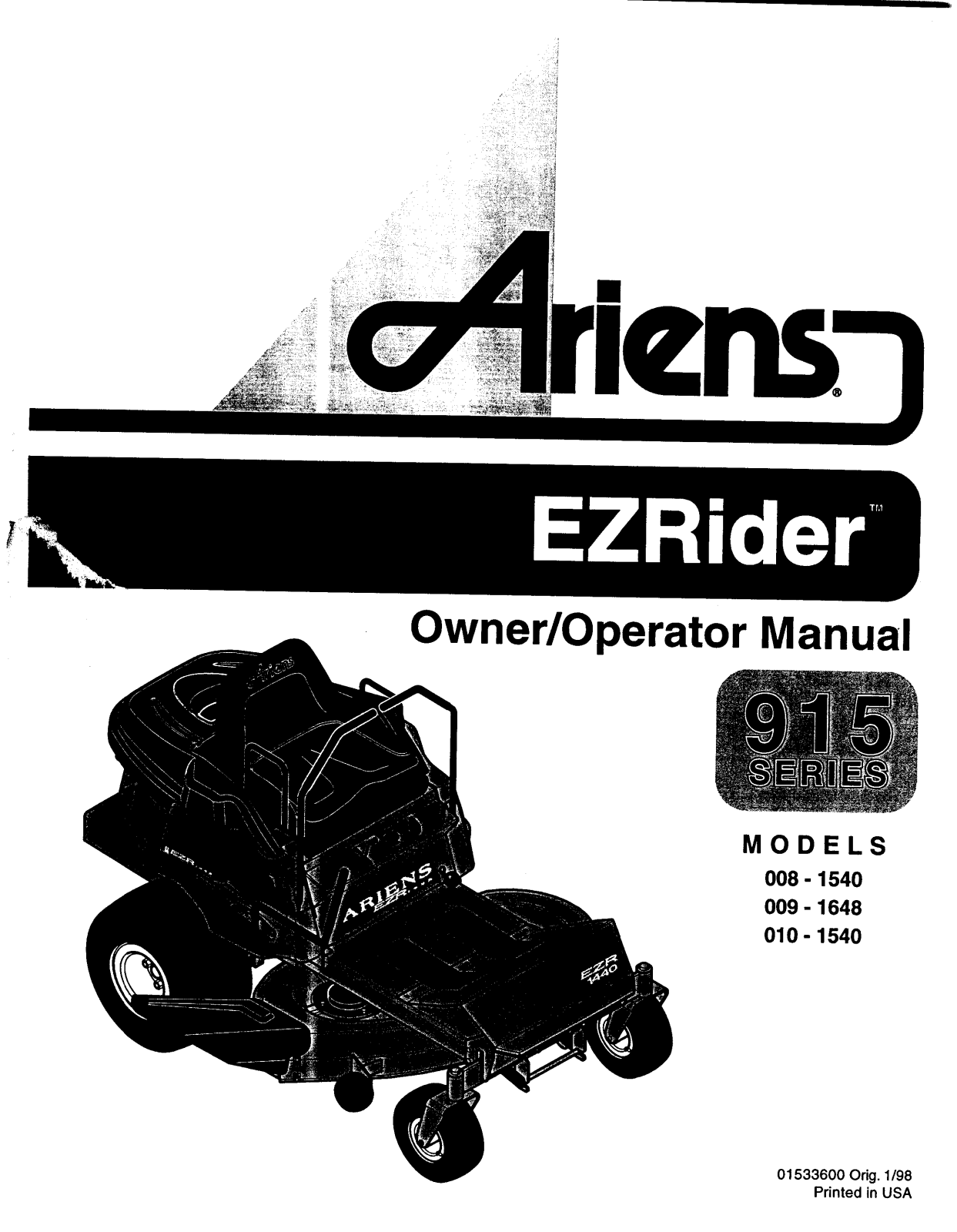 Ariens 008-1540, 010-1540 User Manual