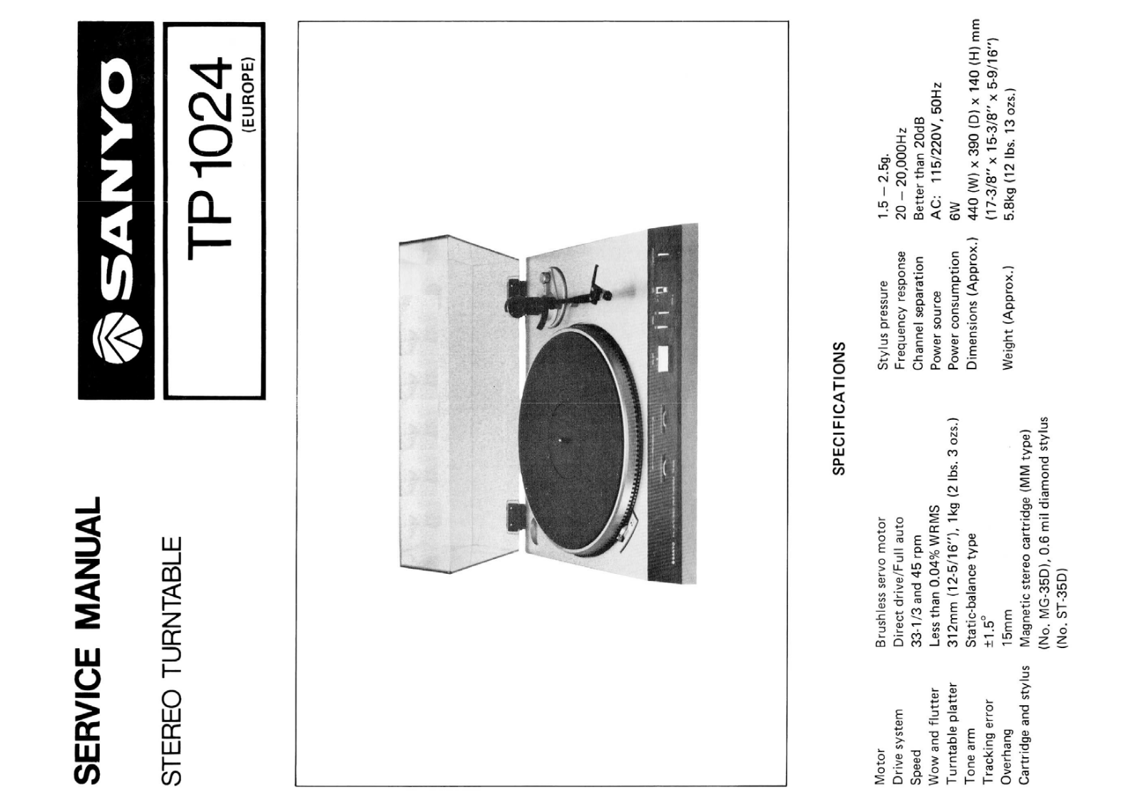 Sanyo TP-1024 Service Manual