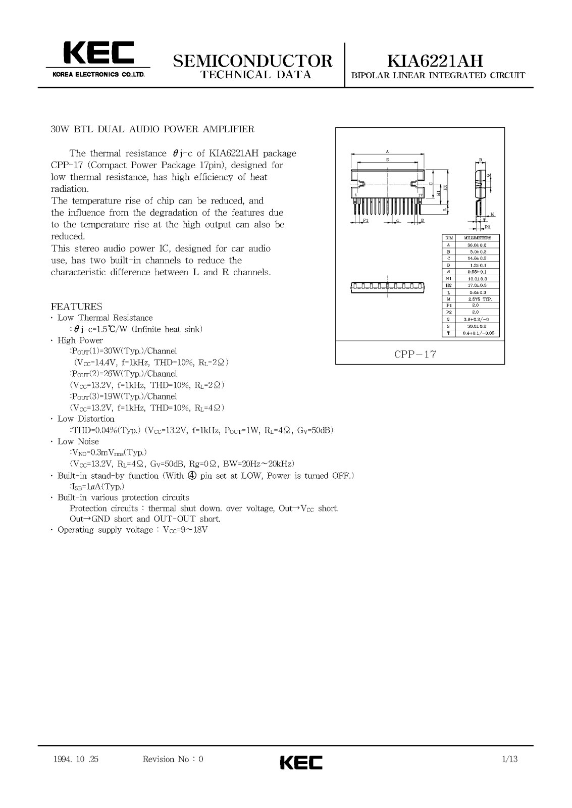 KEC KIA6221AH Datasheet