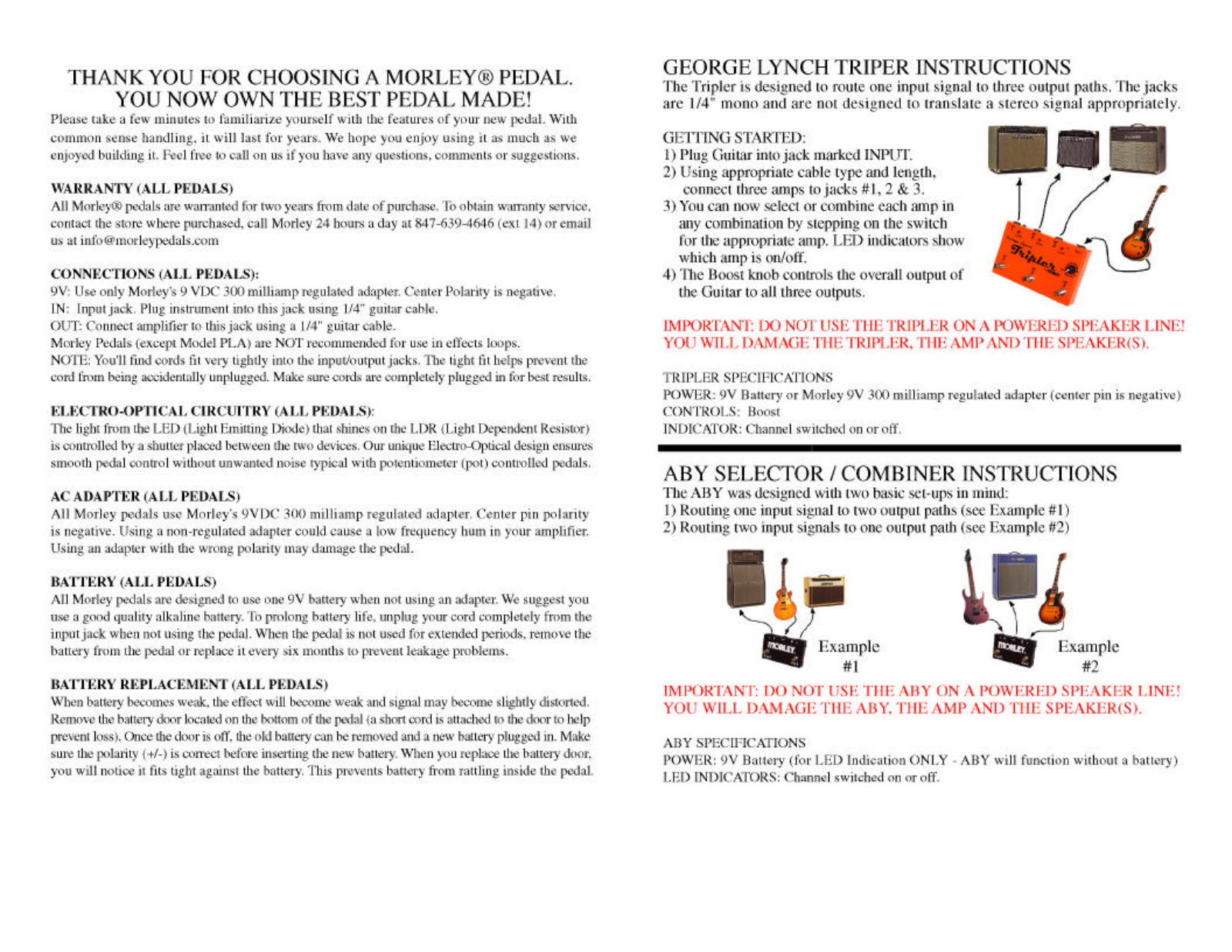 Morley pedals SWITCHES BROCHURE