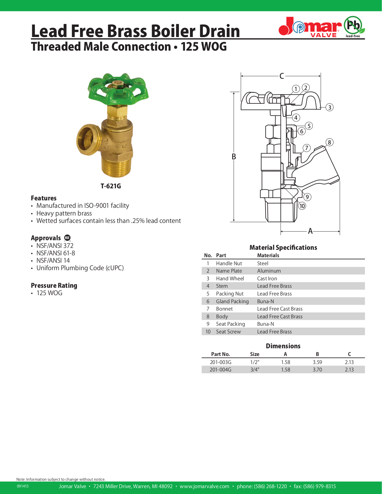 Jomar T-621G User Manual