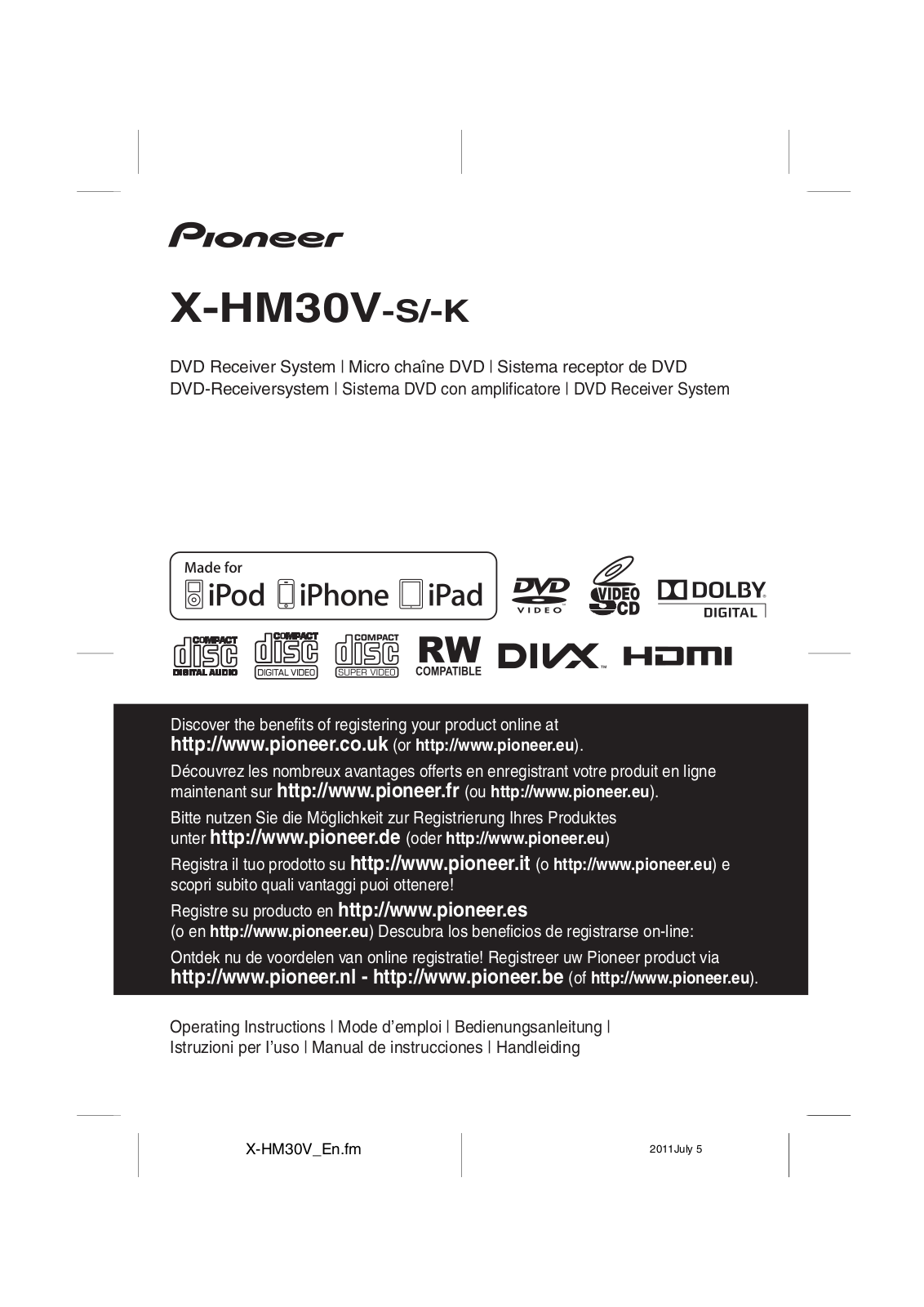 Pioneer X-HM30V-S User Manual