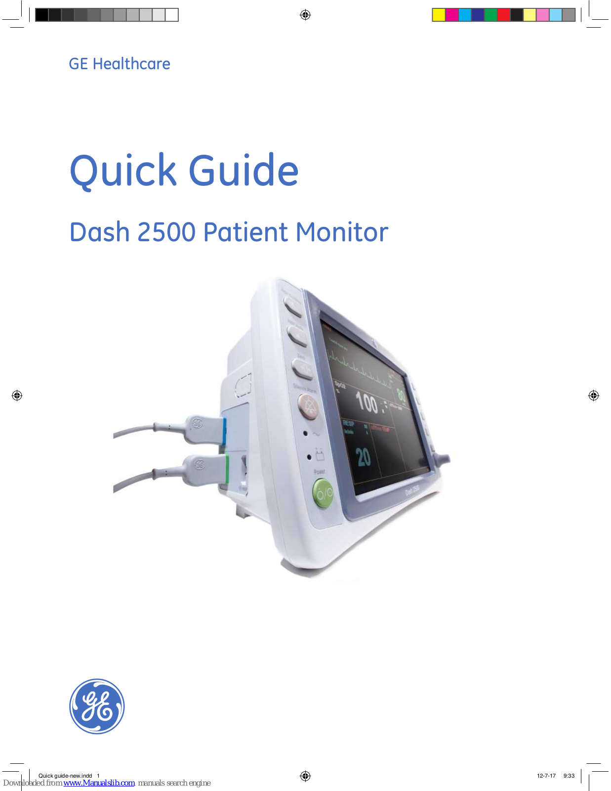 GE Dash 2500 Quick user manual