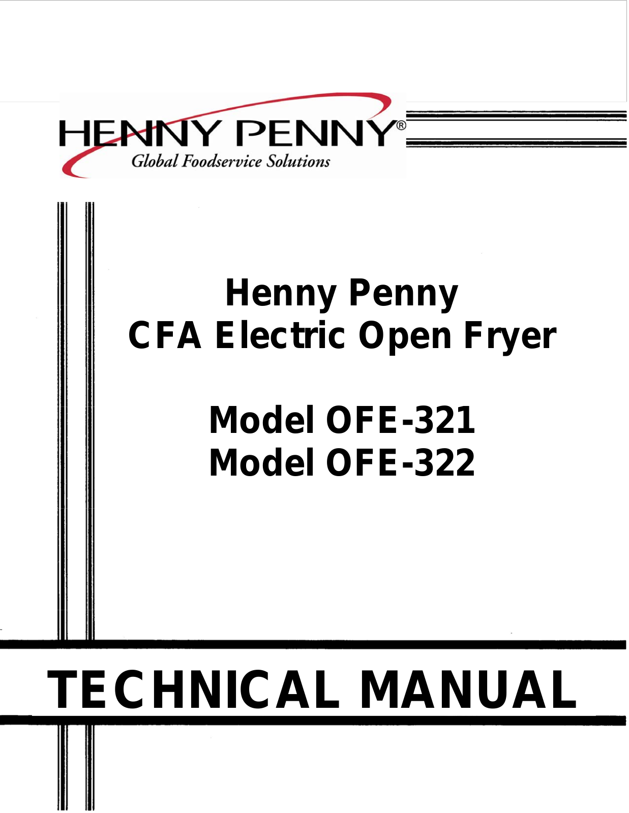 Henny Penny OFE-321, OEF-322 Service Manual