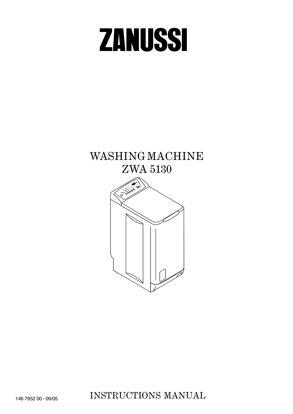 Zanussi ZWA5130 USER MANUAL