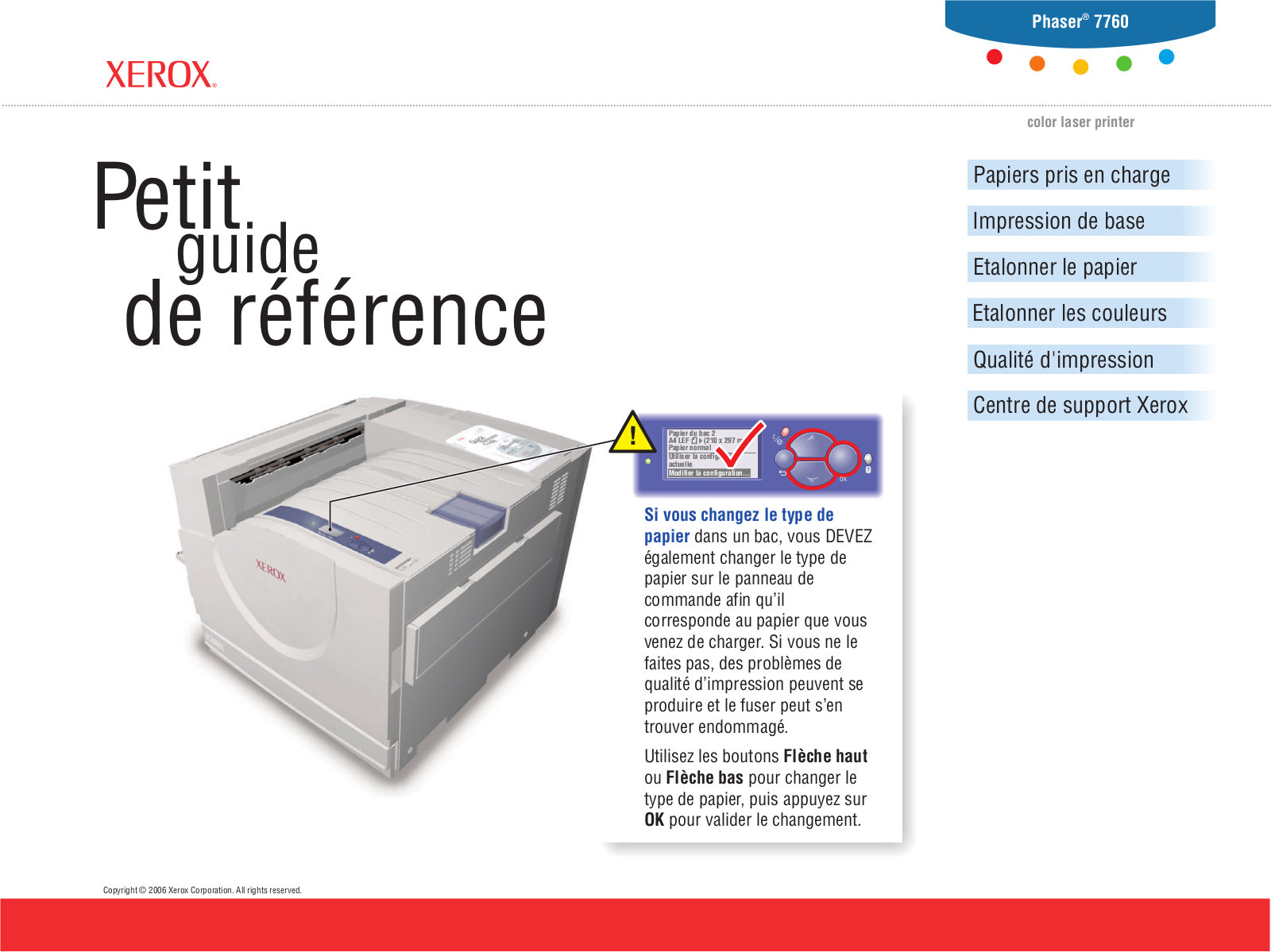 Xerox PHASER 7760 REFERENCE Manual