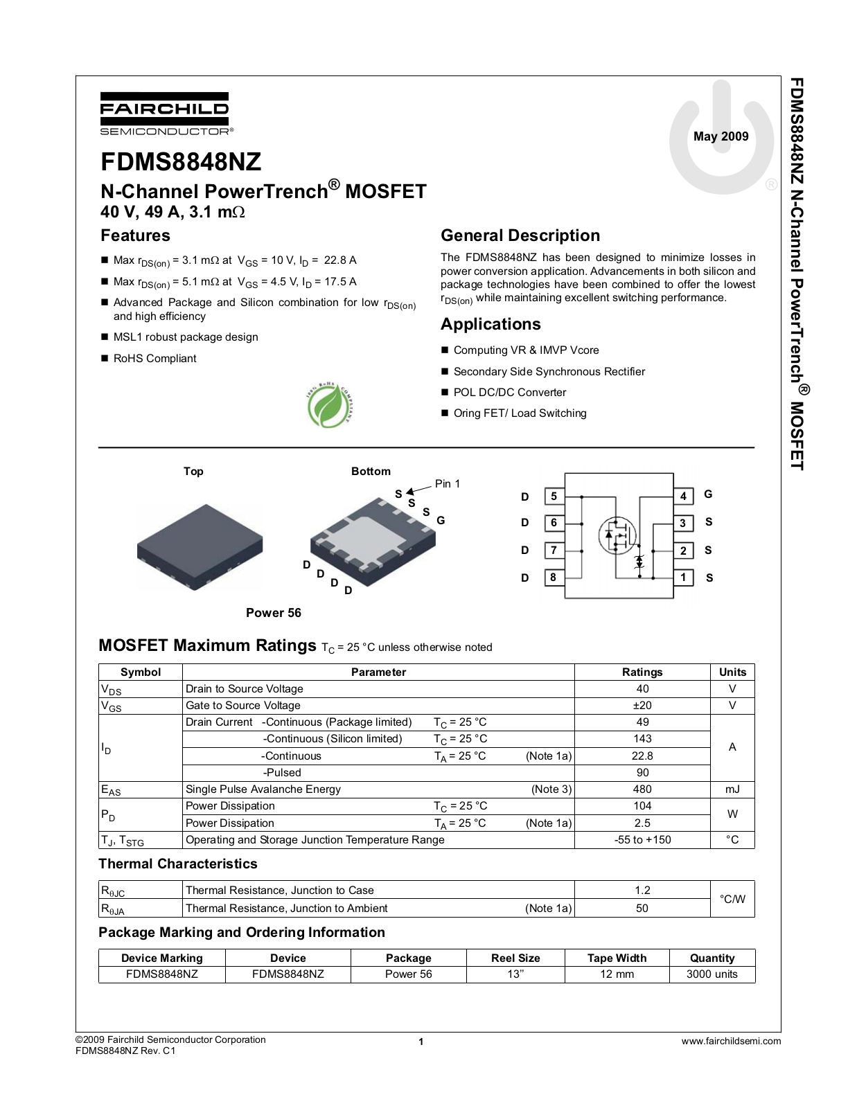 Fairchild FDMS8848NZ service manual