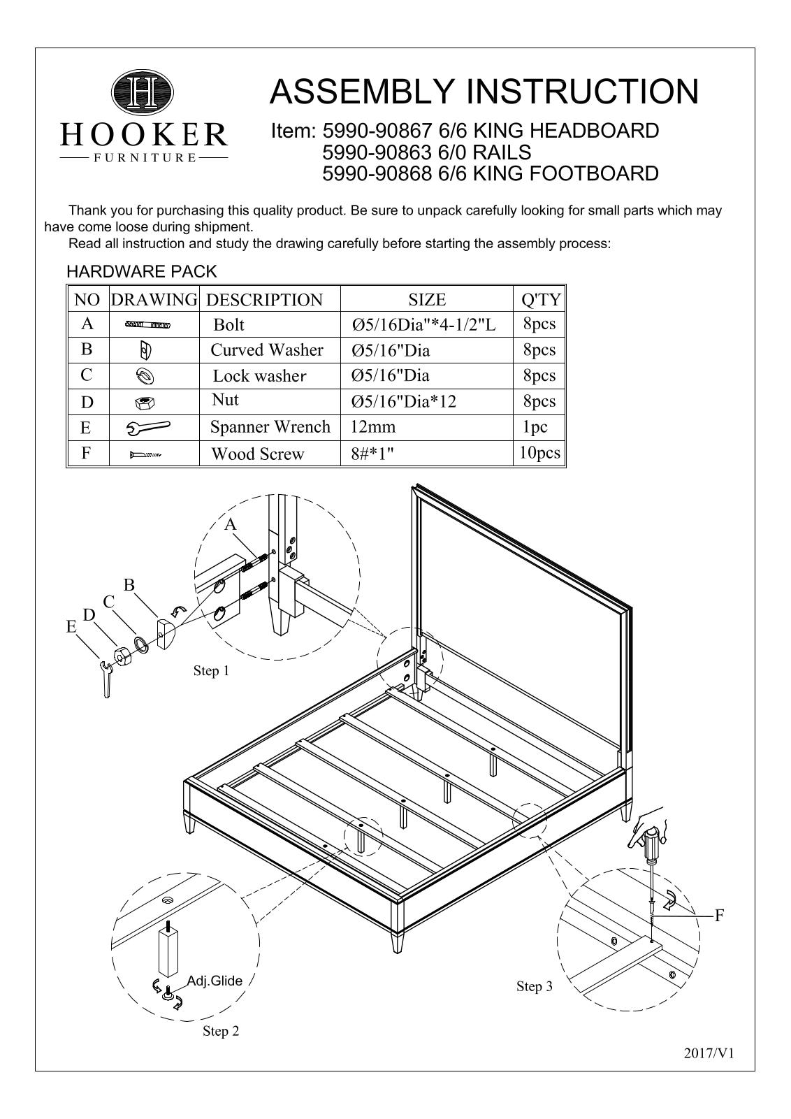 Hooker 5990-90867, 5990-90863, 5990-90868 Assembly Instructions