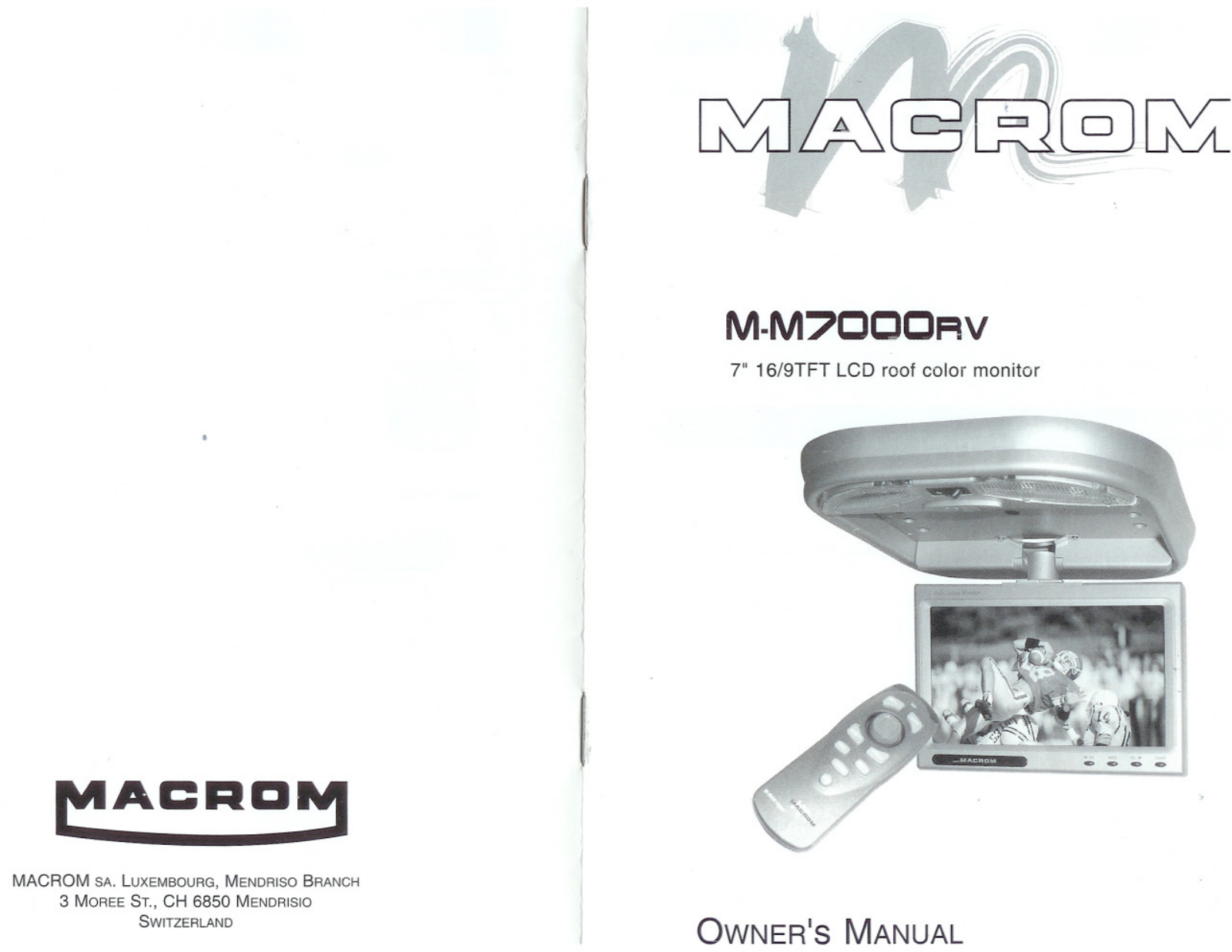 Macrom M7000RV User Manual