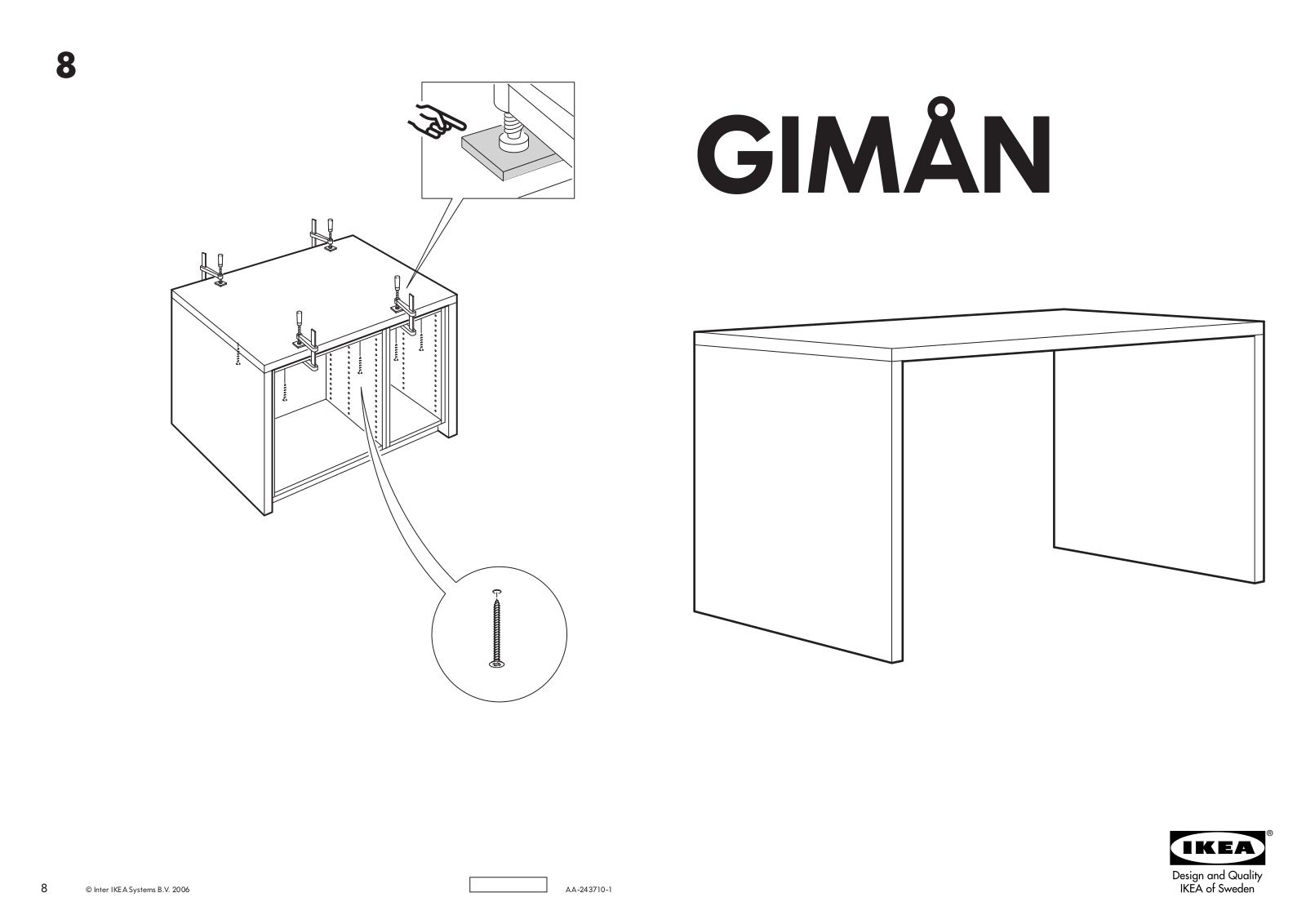 IKEA GIMÅN COUNTER TOP+2 COVER PANELS User Manual