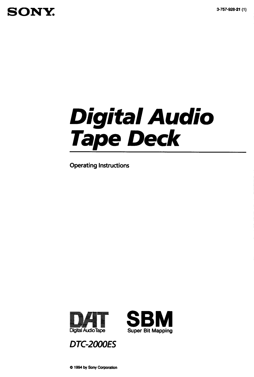 Sony DTC-2000ES User Manual