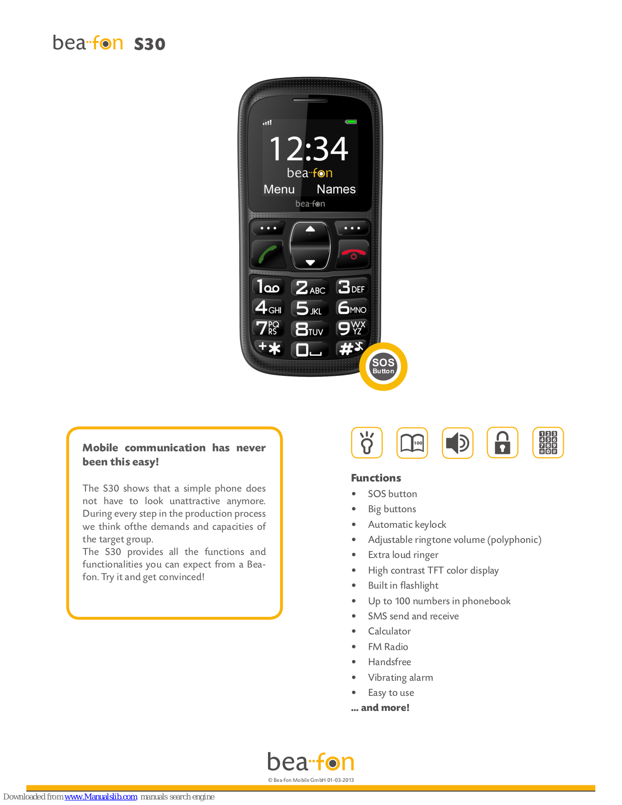 Bea-fon S30 Specifications - ManualMachine.com