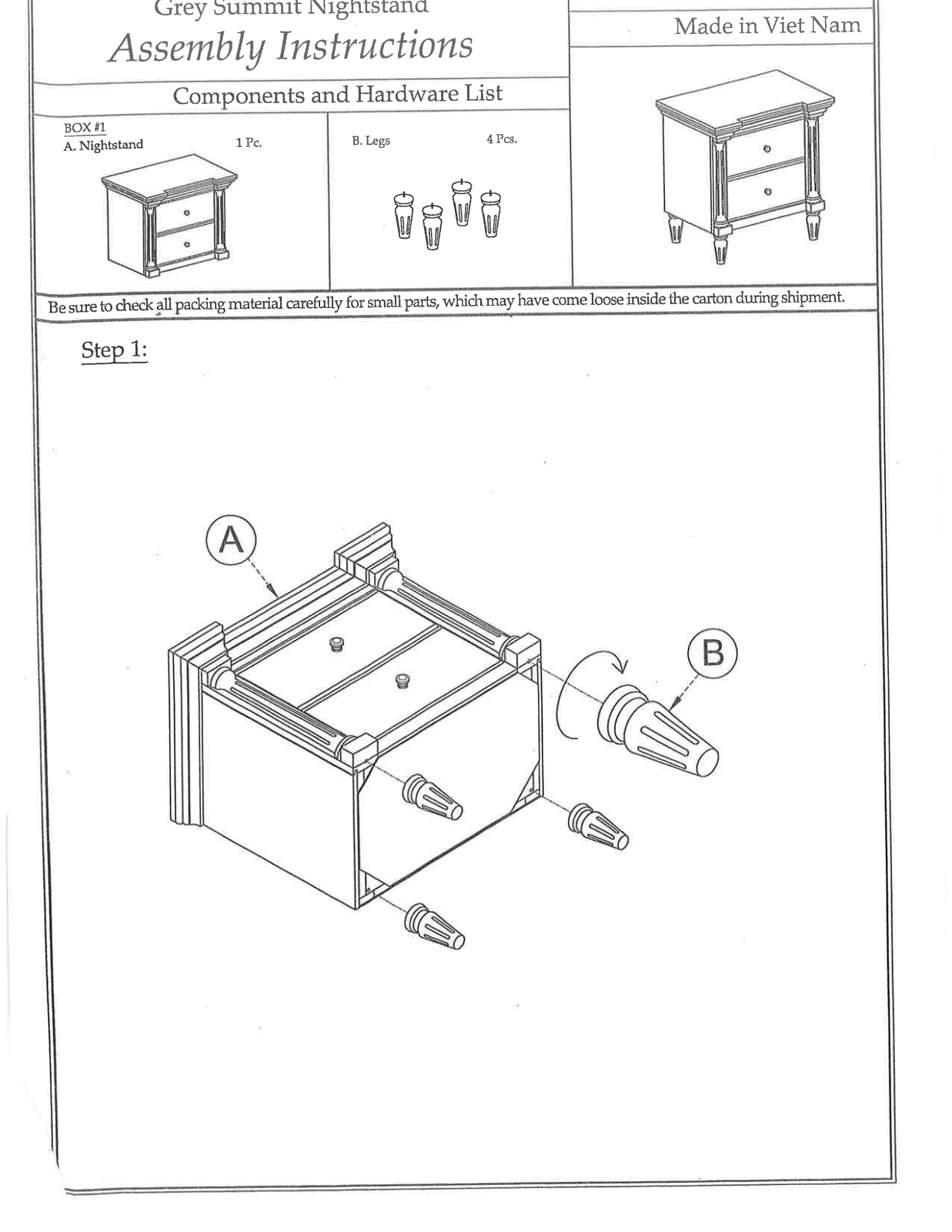 Sunset Trading CF42360789 Assembly Guide