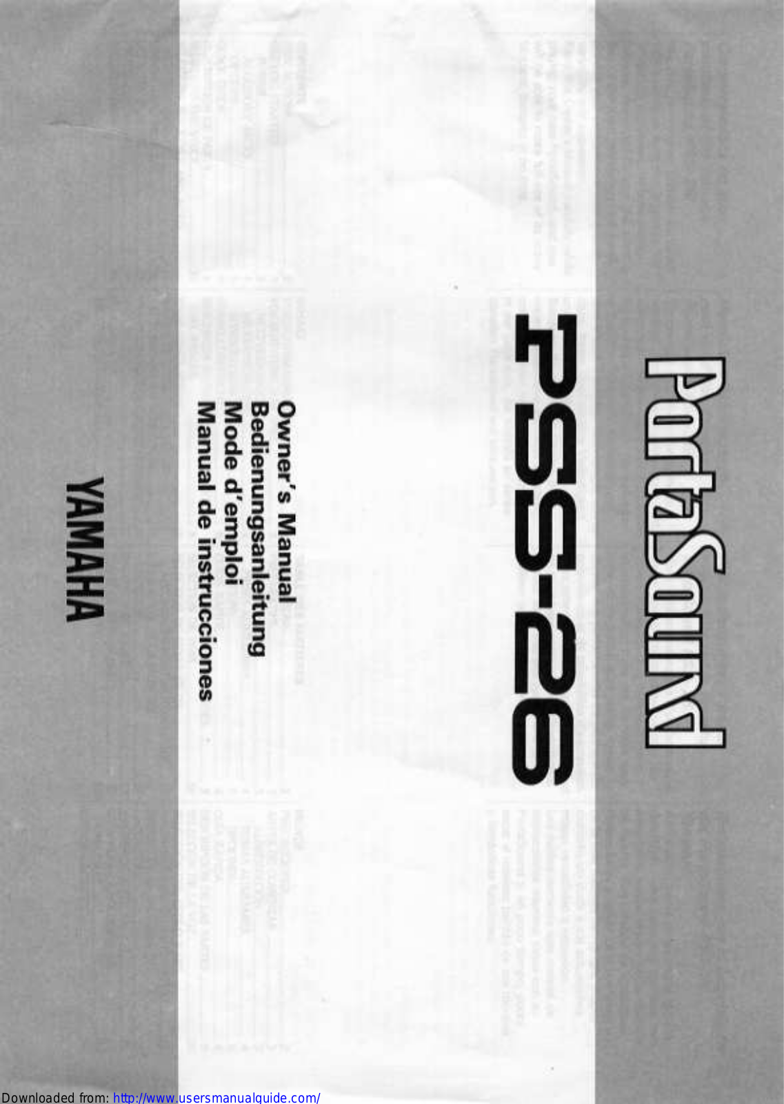 Yamaha Audio PSS-26 User Manual