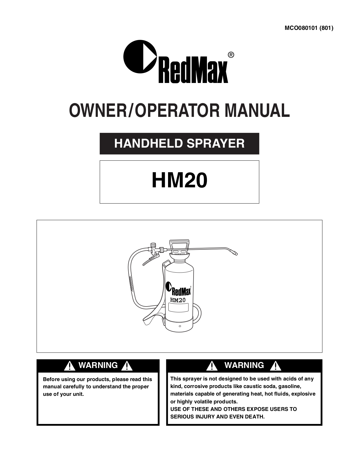 RedMax HM20 User Manual