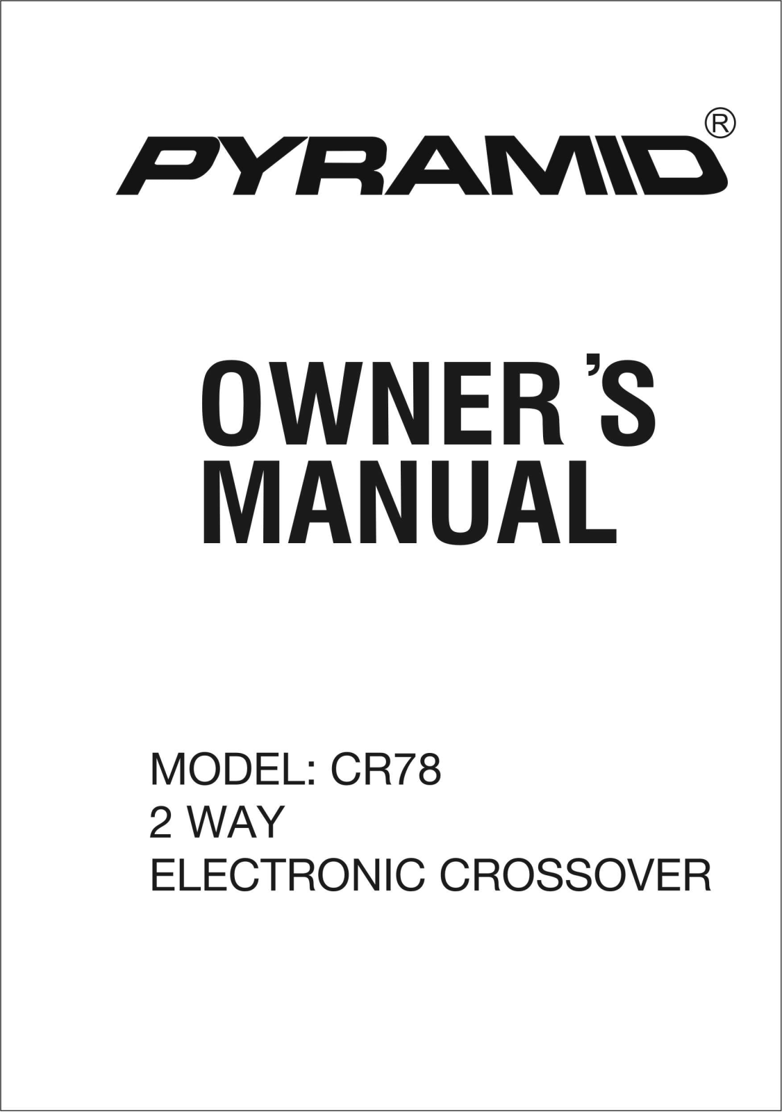 Pyramid CR78 User Manual