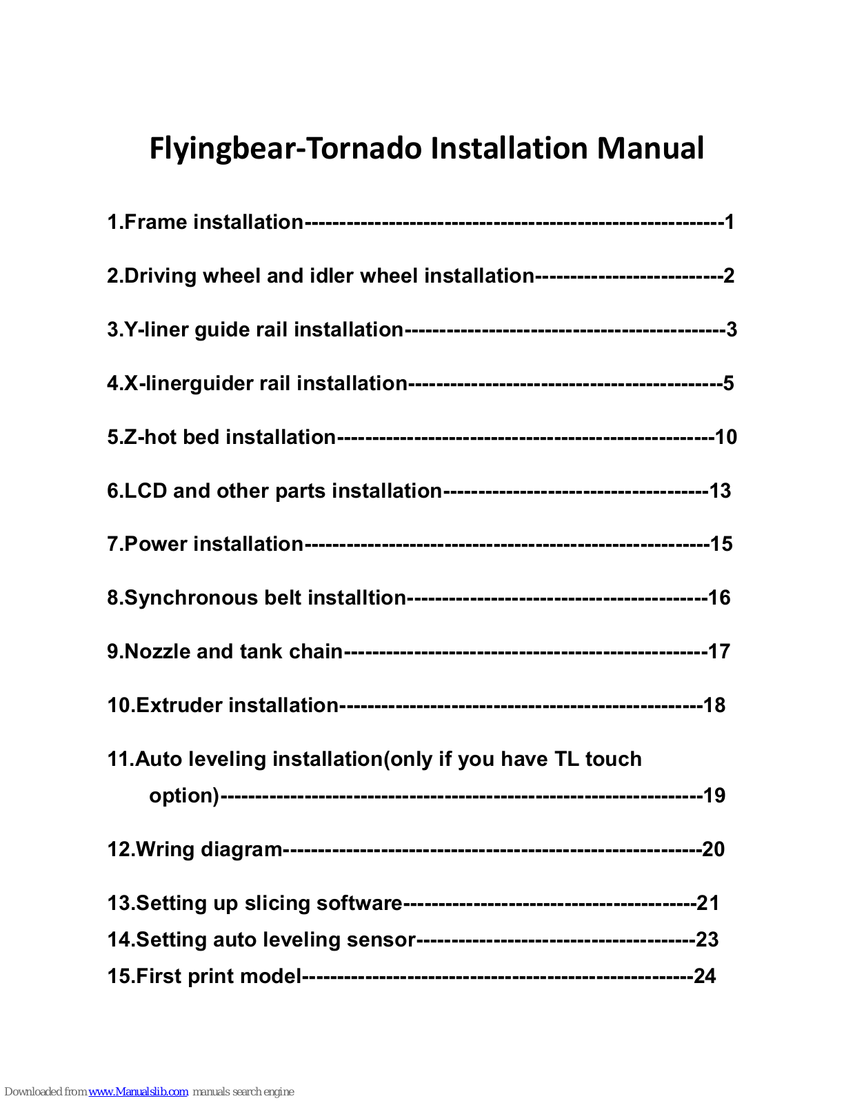 Flyingbear TORNADO Installation Manual