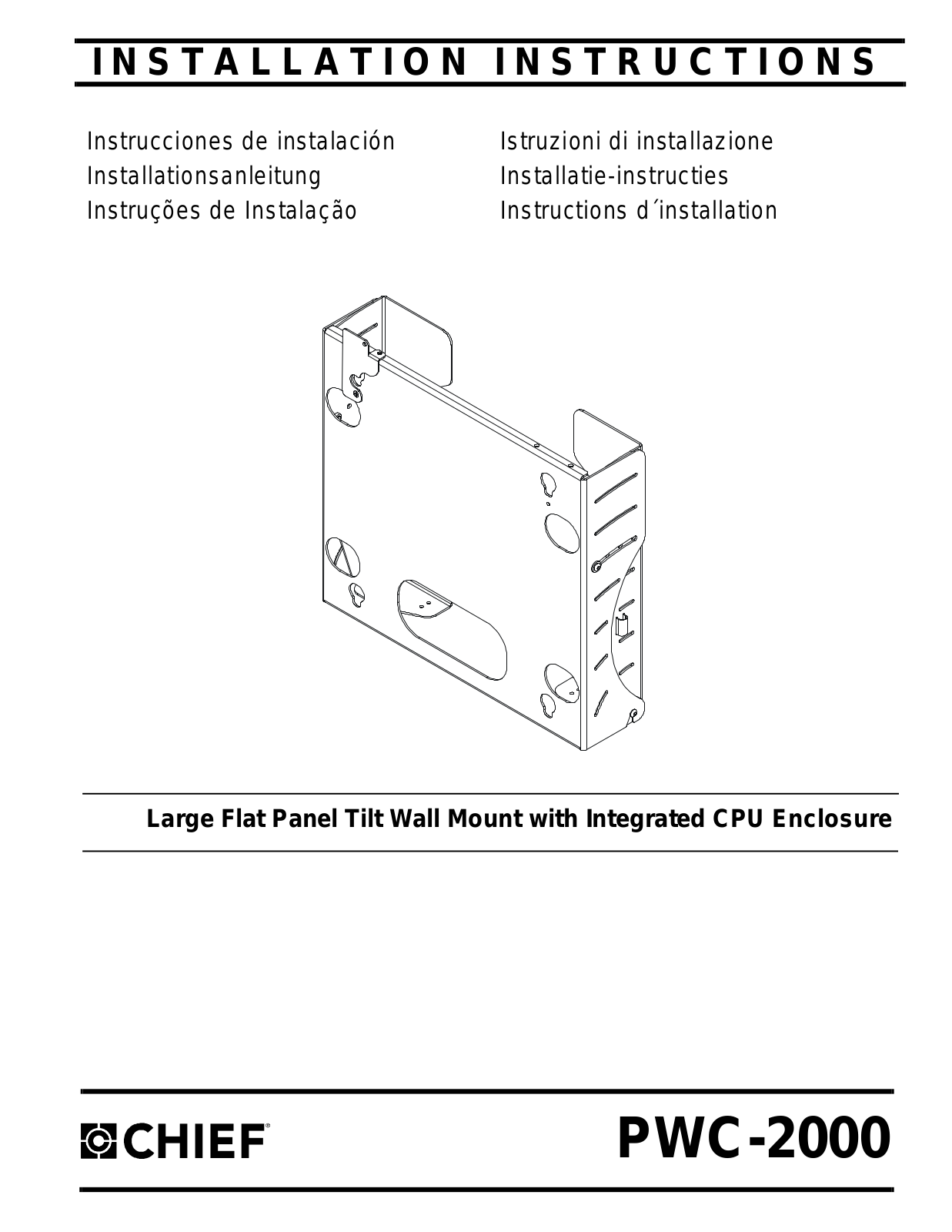 Chief Manufacturing PWC-2000 User Manual