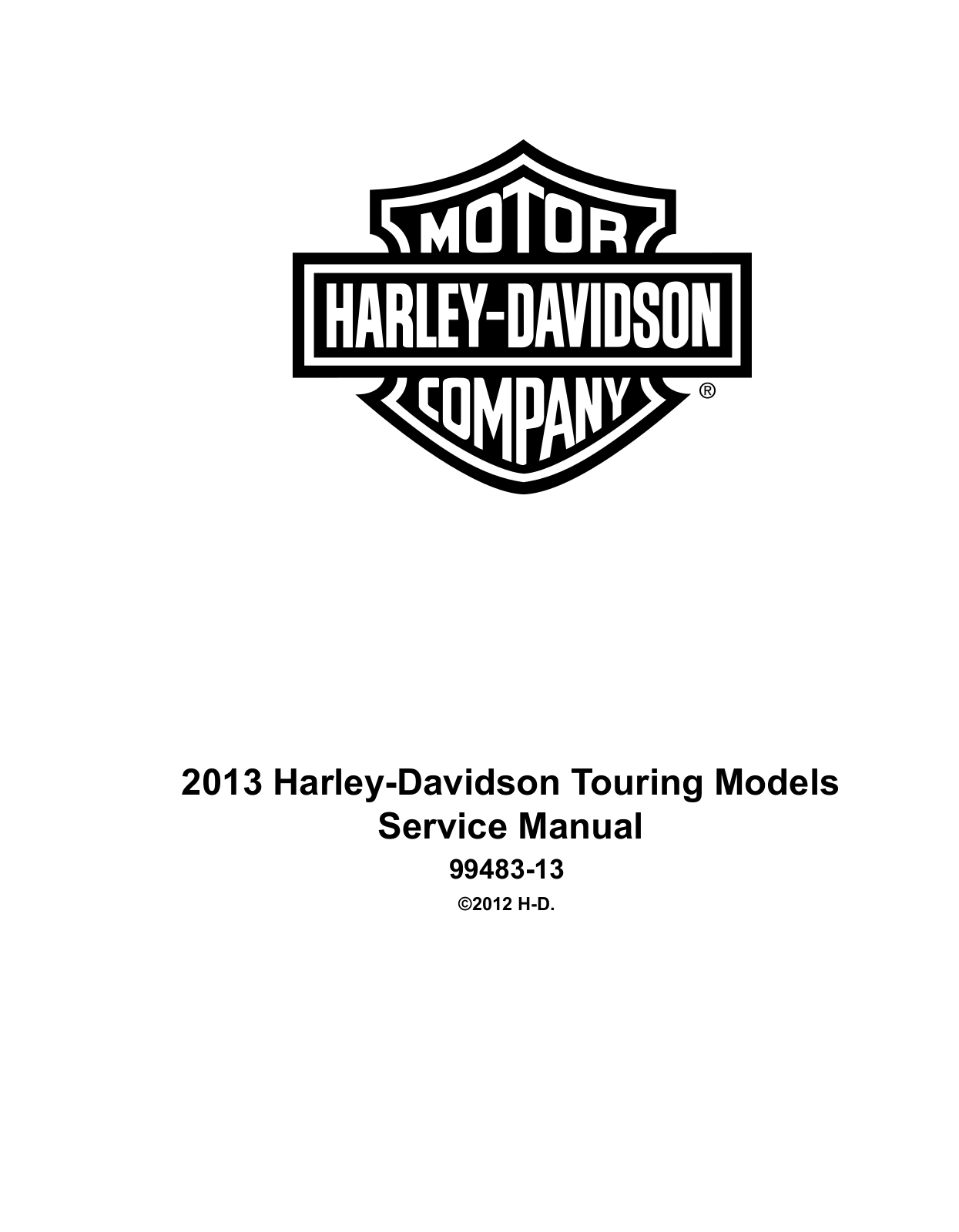 Harley-Davidson Touring 2013 Service Manual
