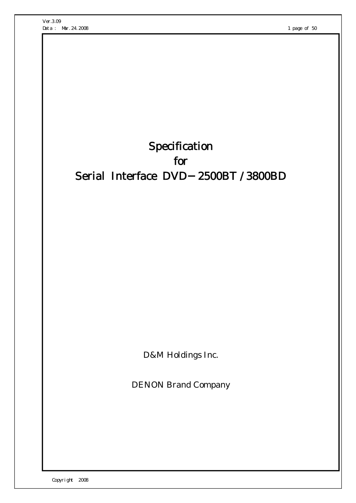 Denon DVD 2500BT, 3800BD User Manual