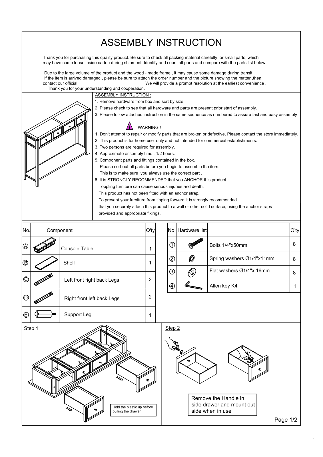 Red Barrel Studio W005161237 Installation & Assembly - ManualMachine.com