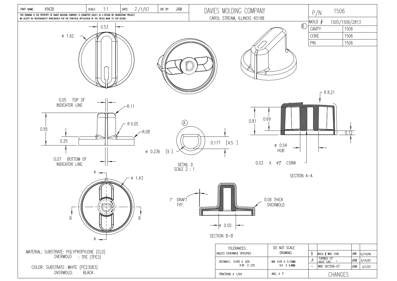 Davies Molding 1506-A Reference Drawing