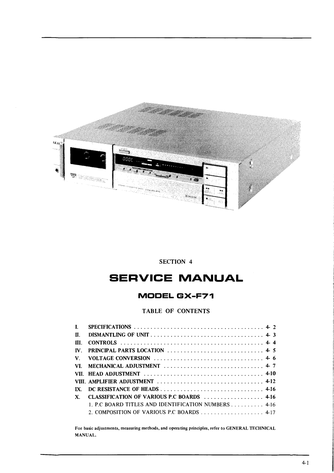 Akai GX-F71 User Manual