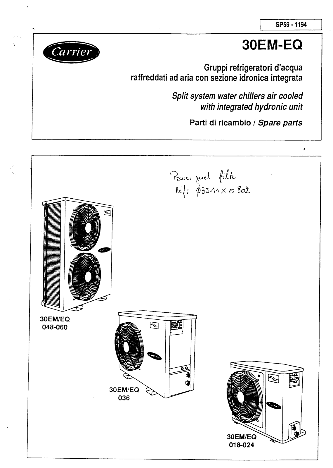 Carrier 30EMLPD User Manual