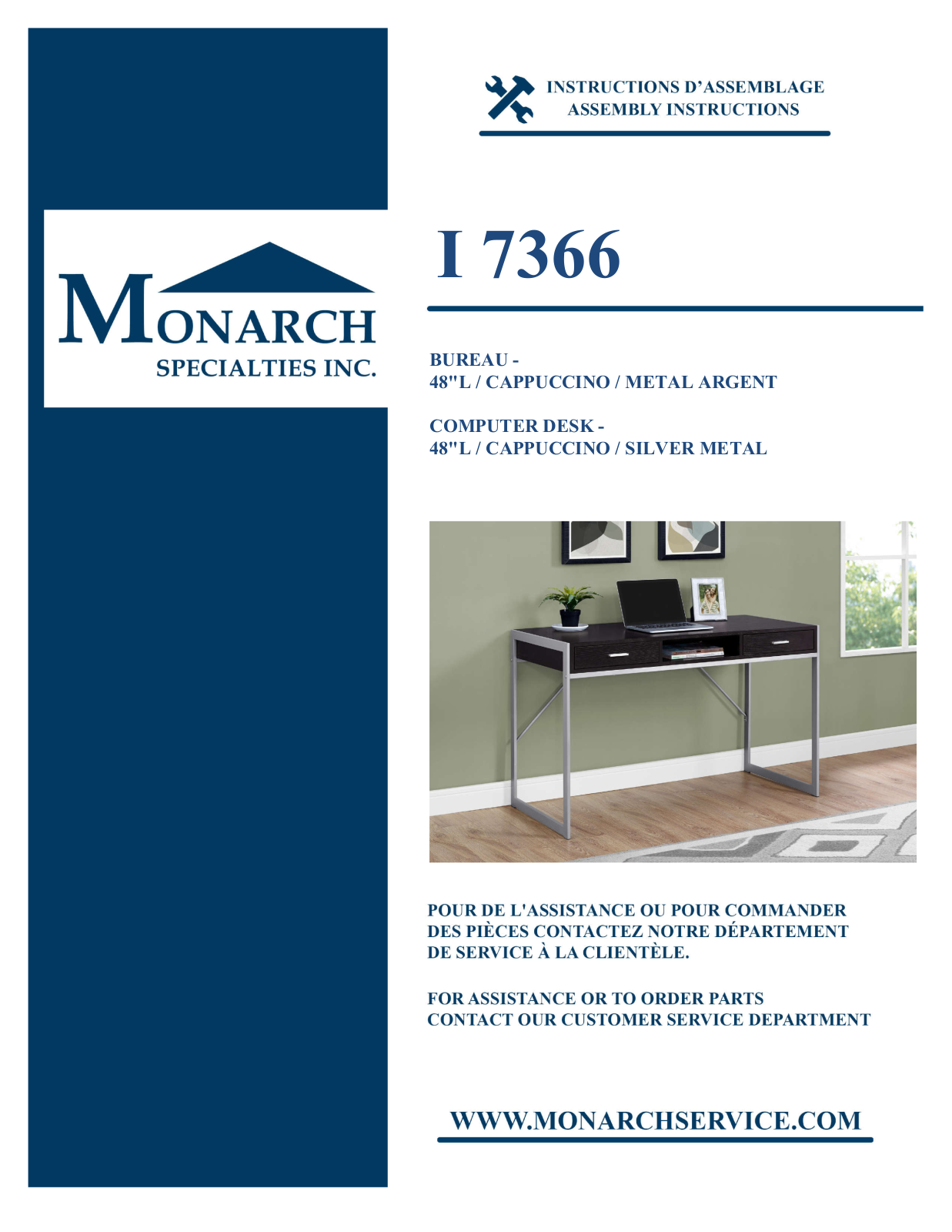 Monarch I7366 Assembly Guide - ManualMachine.com