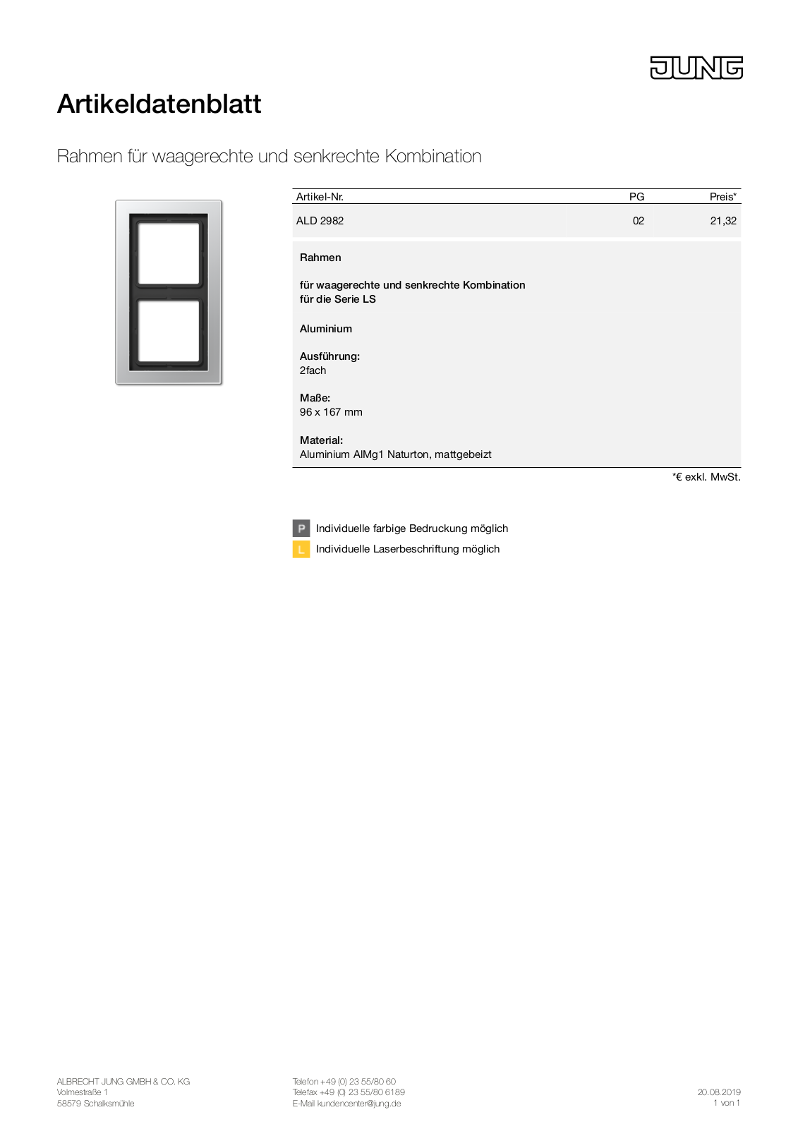 Jung ALD 2982 User Manual