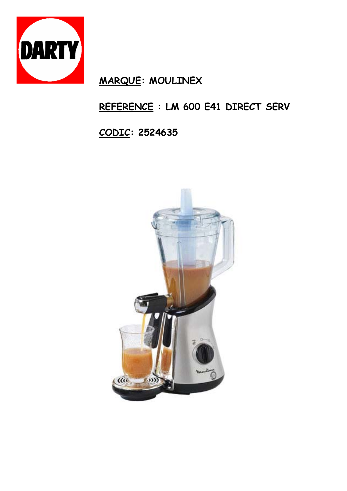 MOULINEX LM600E41 User Manual