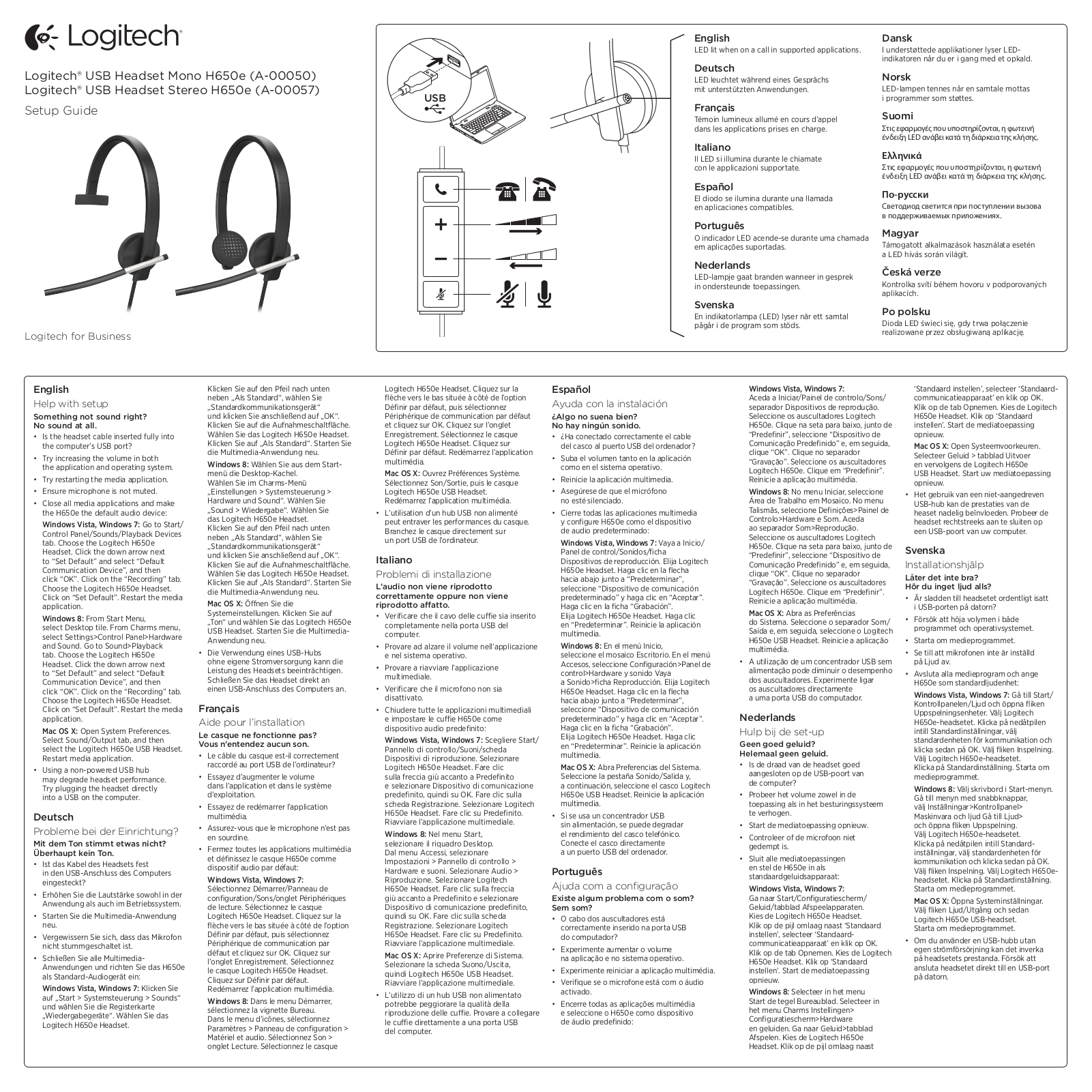 Logitech H650e User Manual