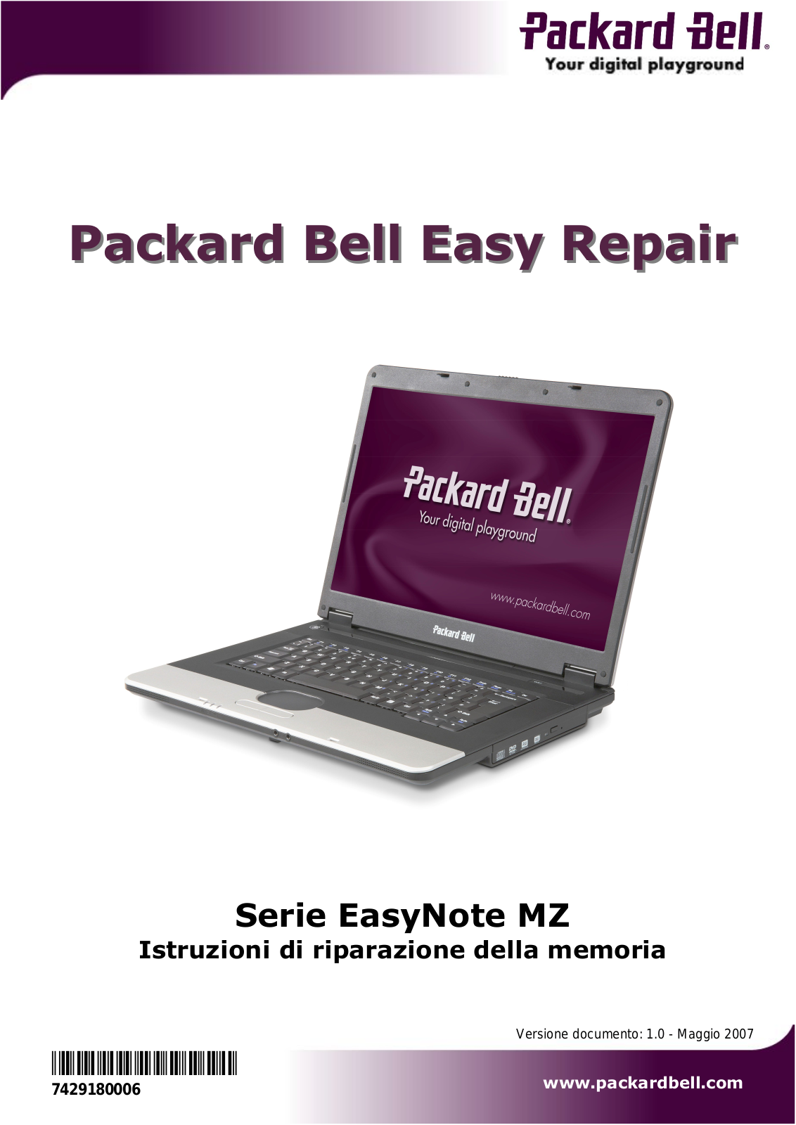 Packard bell EasyNote MZ series Repair instructions