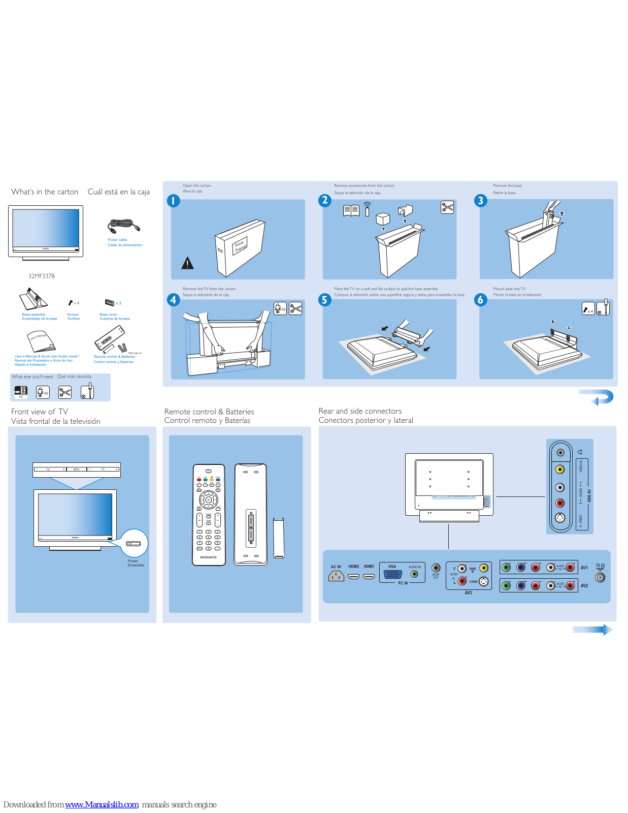 Magnavox 32MF337B, 32MF337B-27E Installation Manual