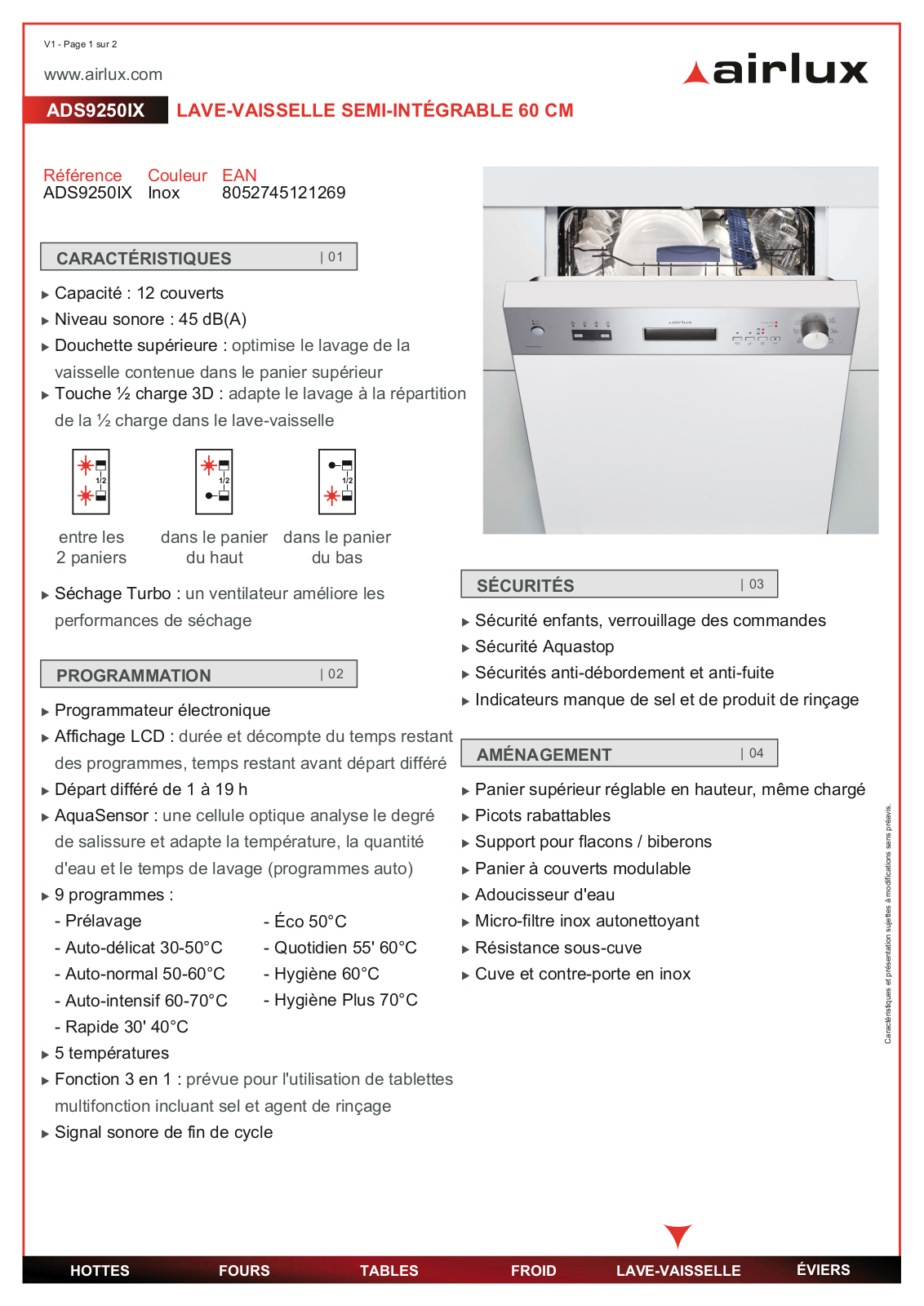 Airlux ADS9250IX DATASHEET