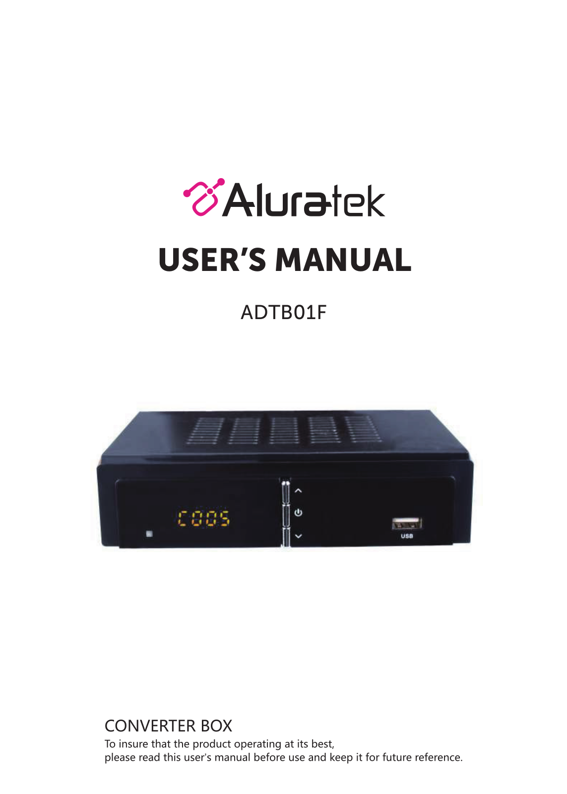 Aluratek ADTB01F User Manual