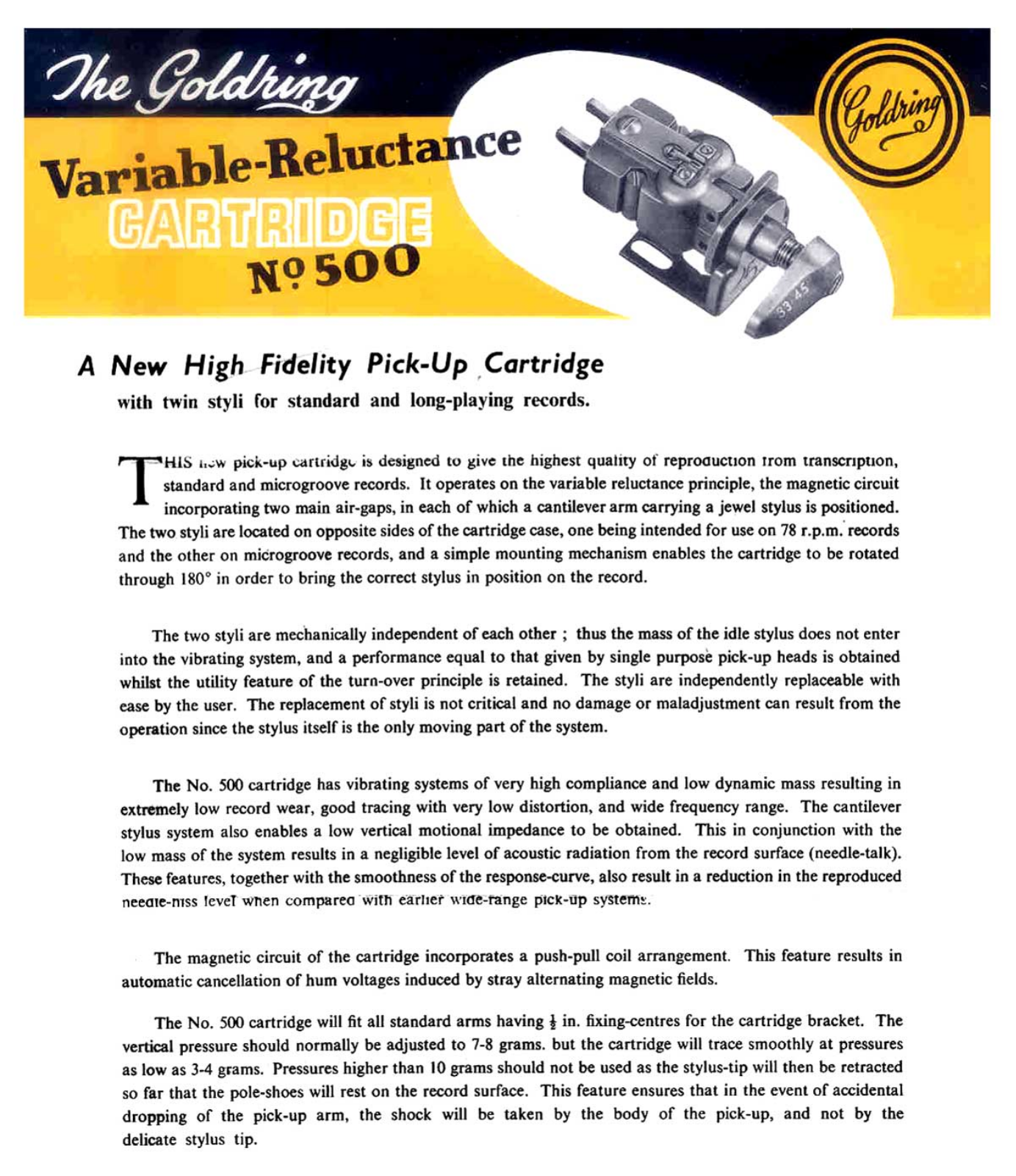 Goldring 500 Brochure