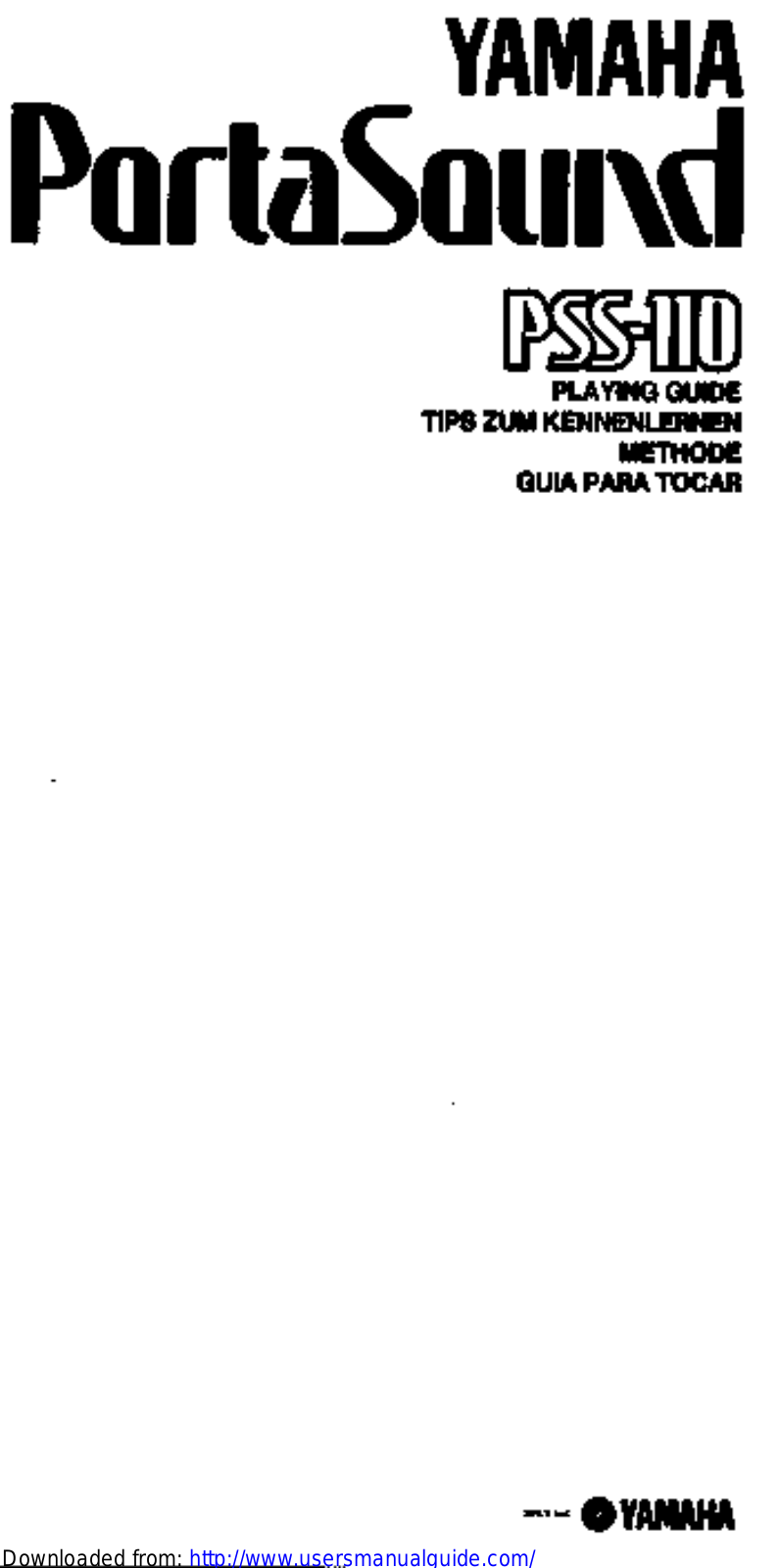 Yamaha Audio PSS-110 User Manual