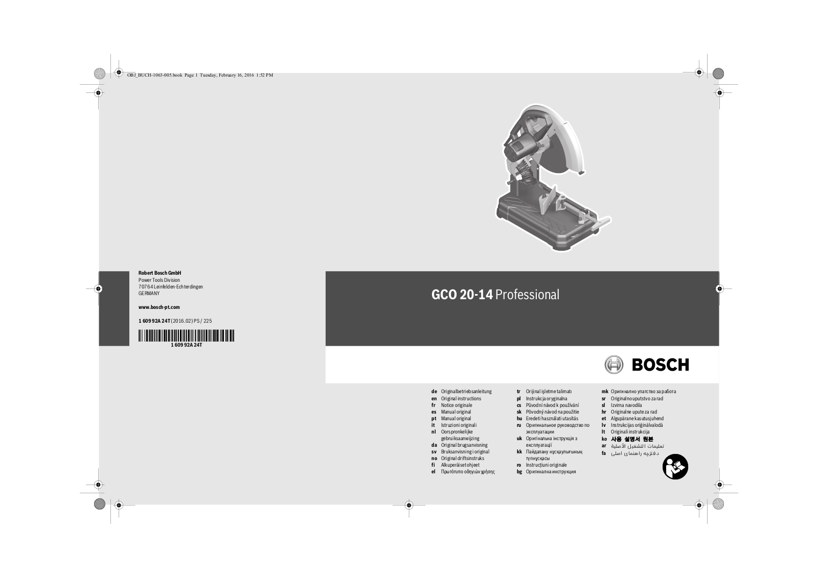 Bosch GCO 20-14 User Manual