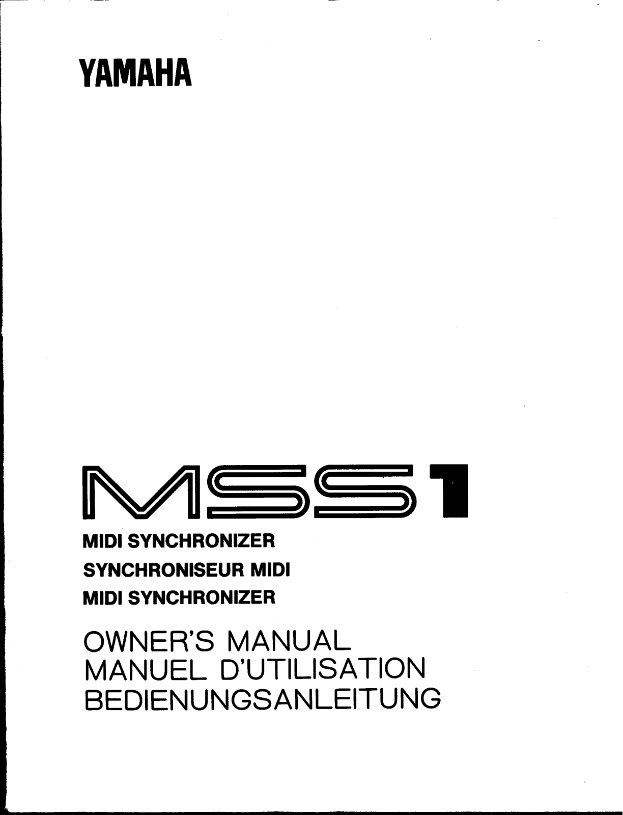 Yamaha MSS1E User Manual