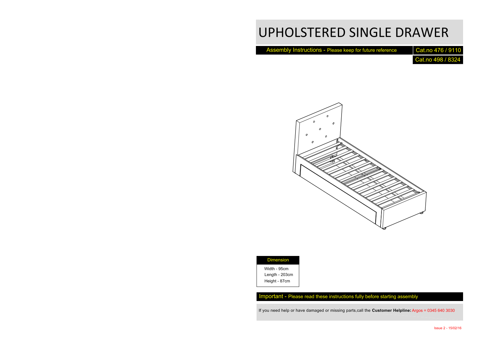 Argos 4769110, 4988324 ASSEMBLY INSTRUCTIONS