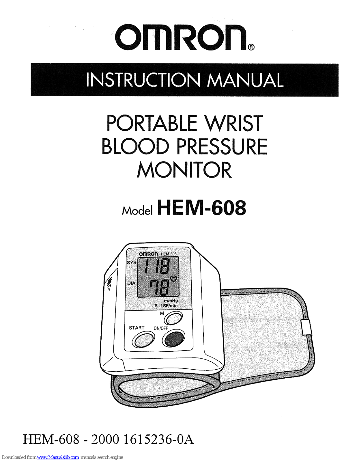 Omron HEM-608 Instruction Manual