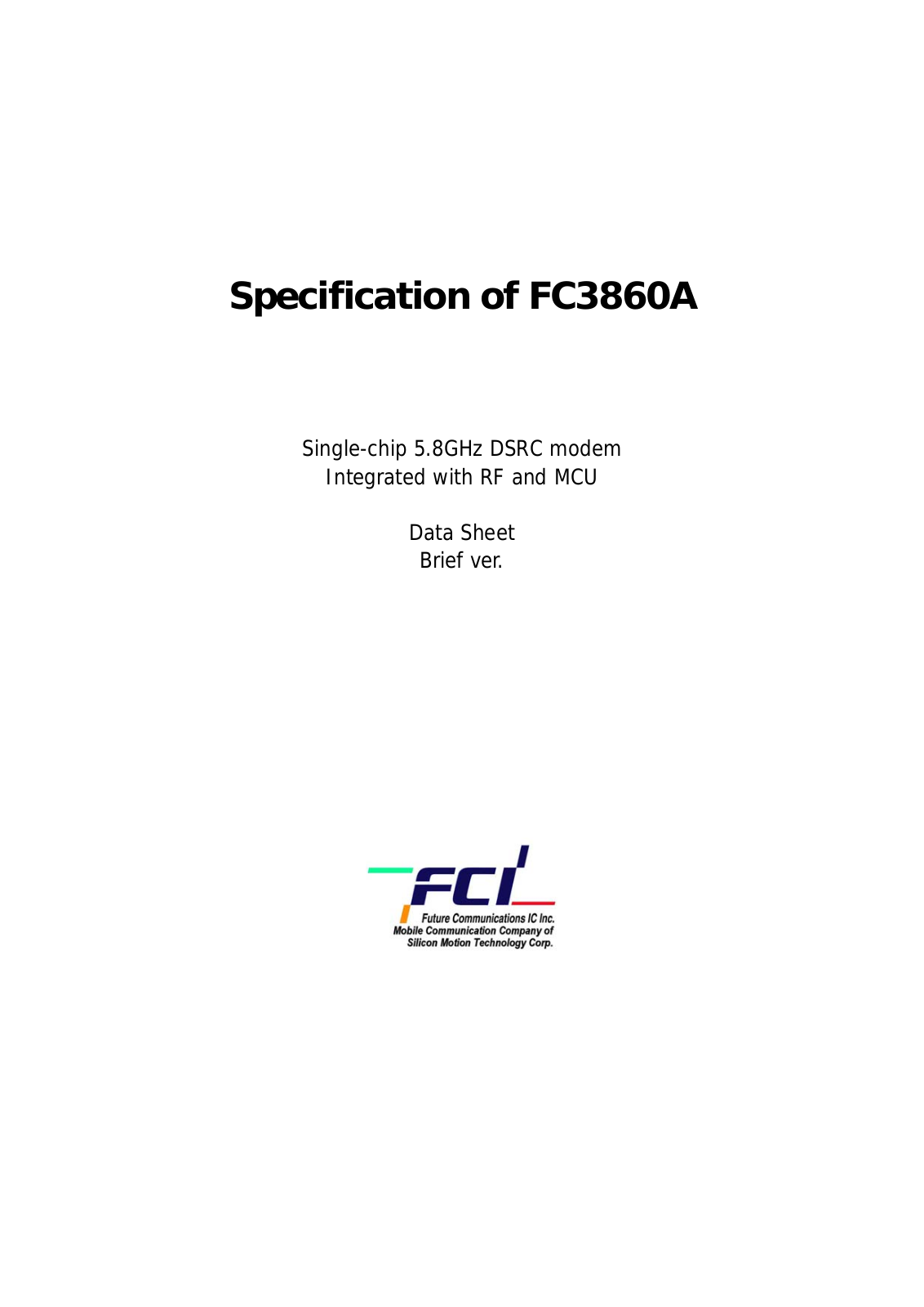 Silicon Motion FC3860 User Manual - ManualMachine.com