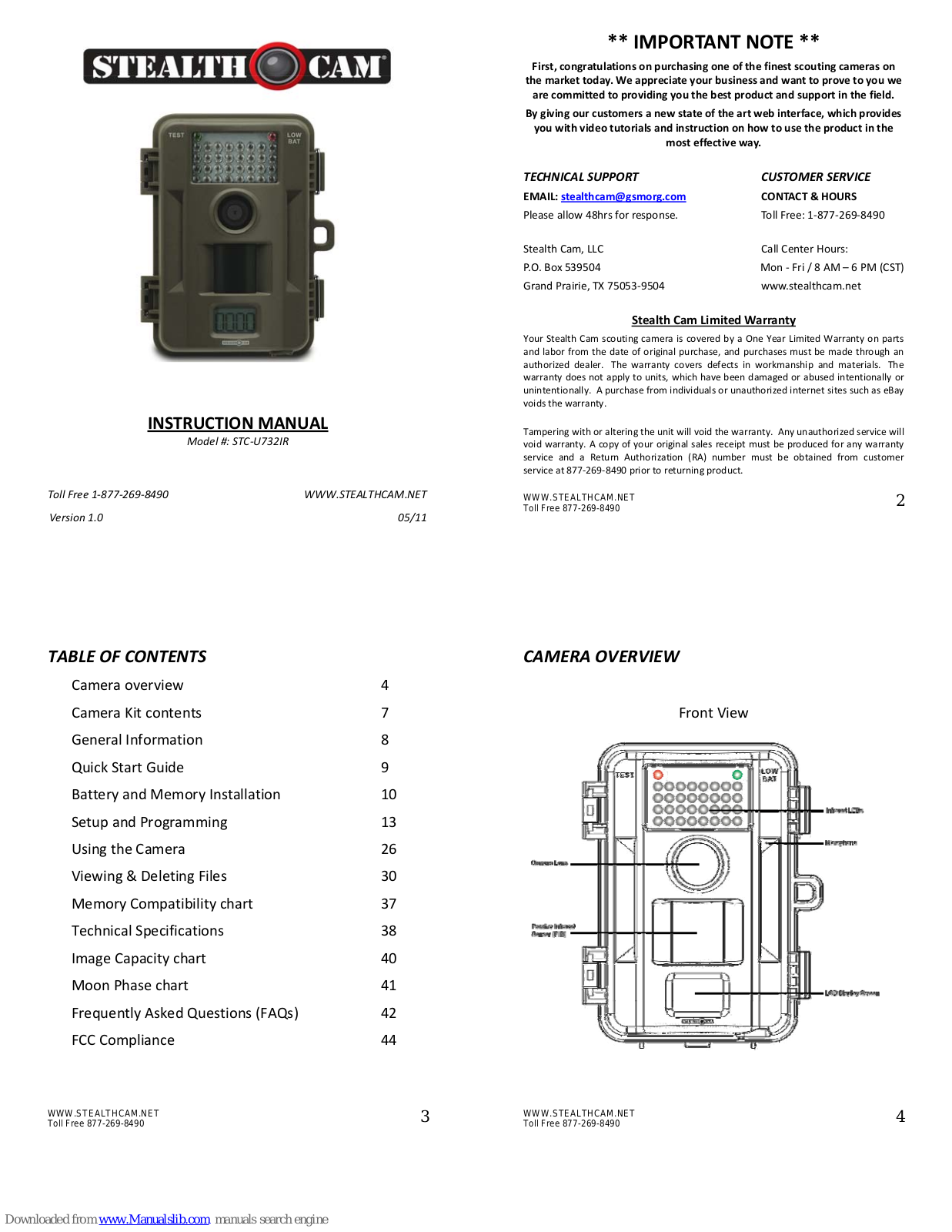 Stealth Cam STC-U732IR Instruction Manual