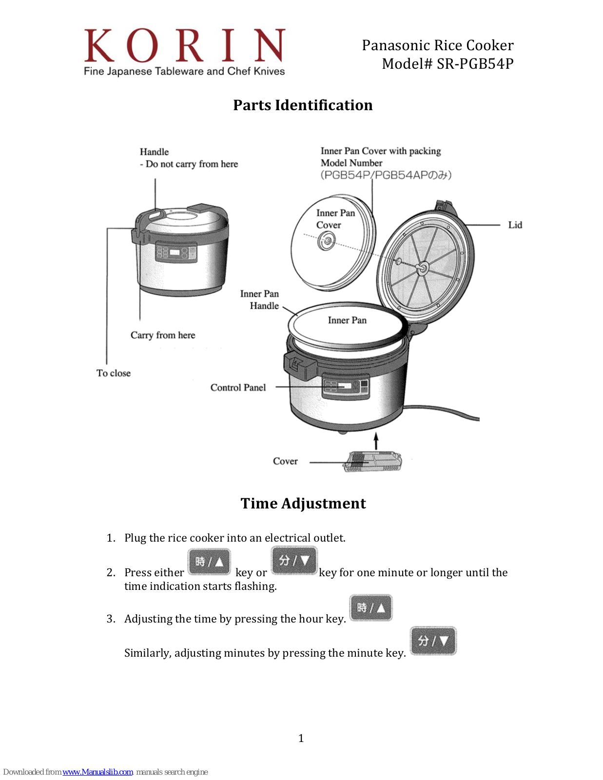 Panasonic SR-PGB54P User Manual - ManualMachine.com