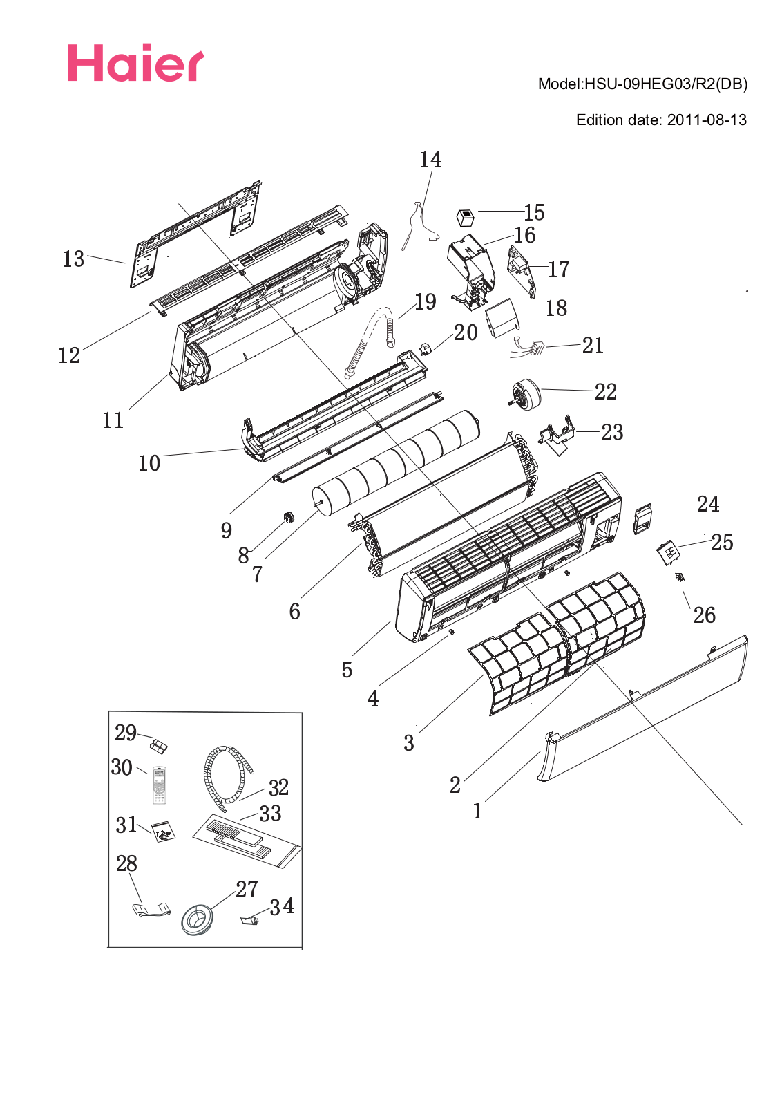 Haier HSU09VHG Exploded View